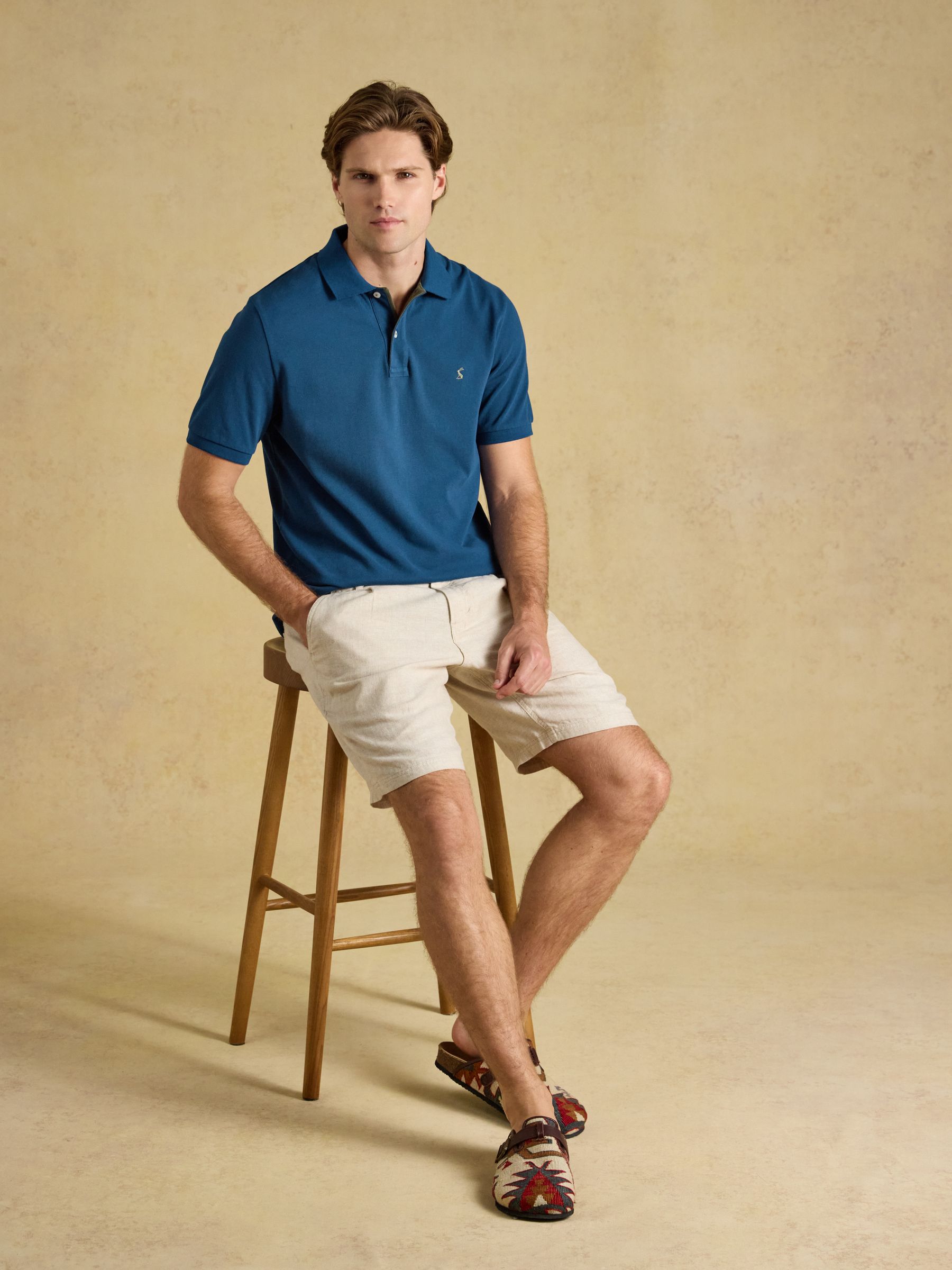 Woody Teal Blue Cotton Pique Polo Shirt - Image 3 of 9