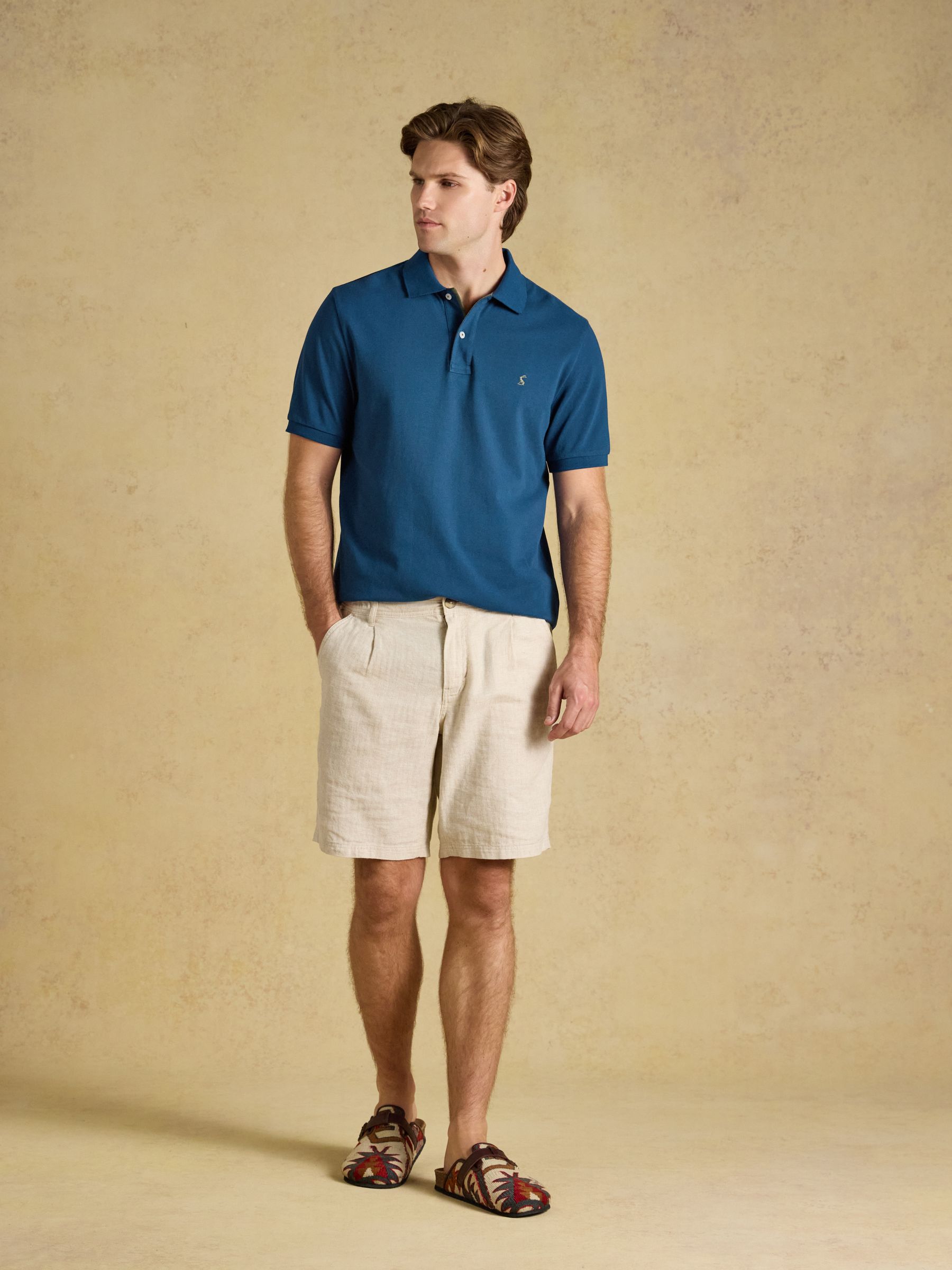 Woody Teal Blue Cotton Pique Polo Shirt - Image 5 of 9