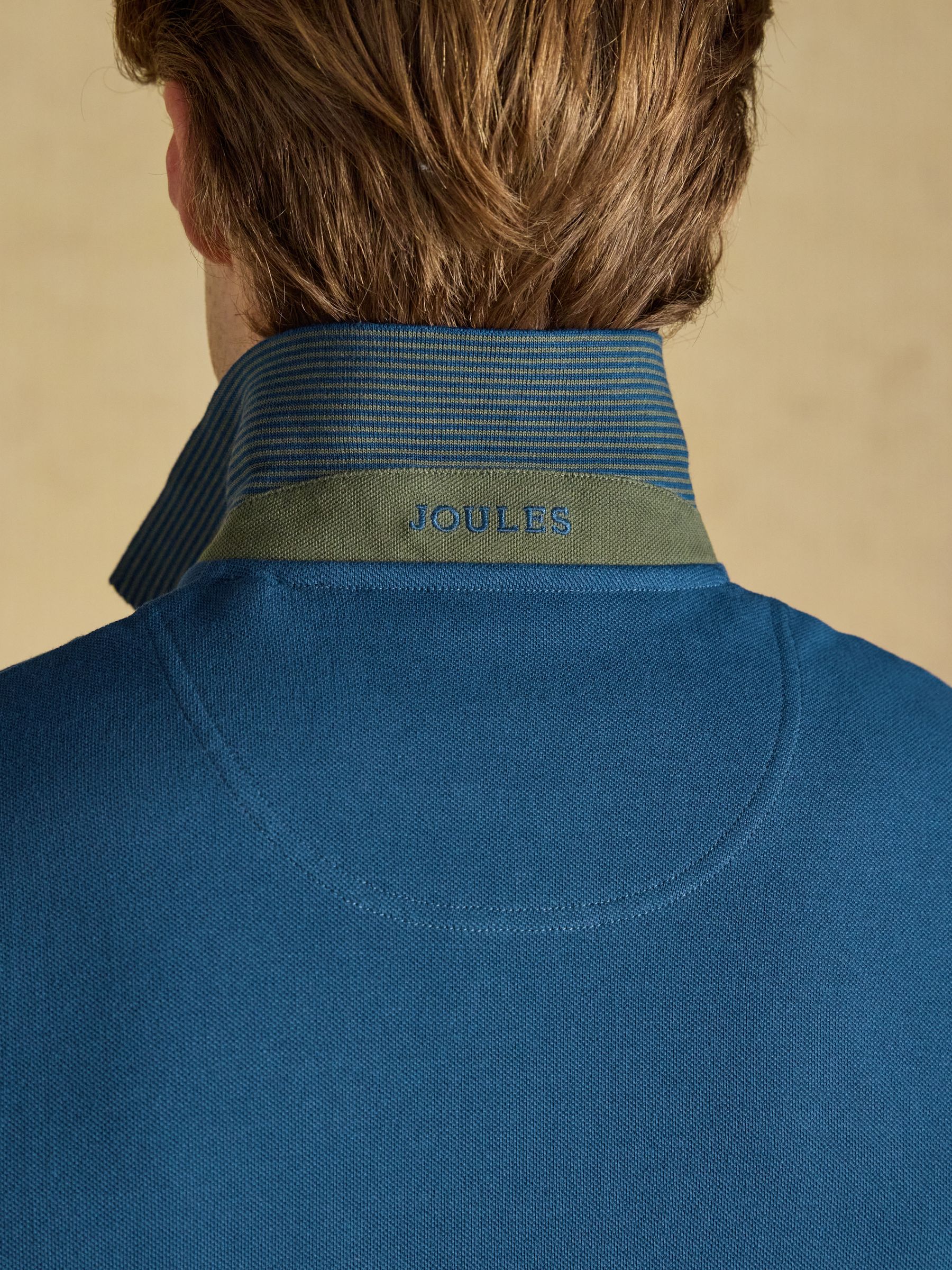 Woody Teal Blue Cotton Pique Polo Shirt - Image 7 of 9