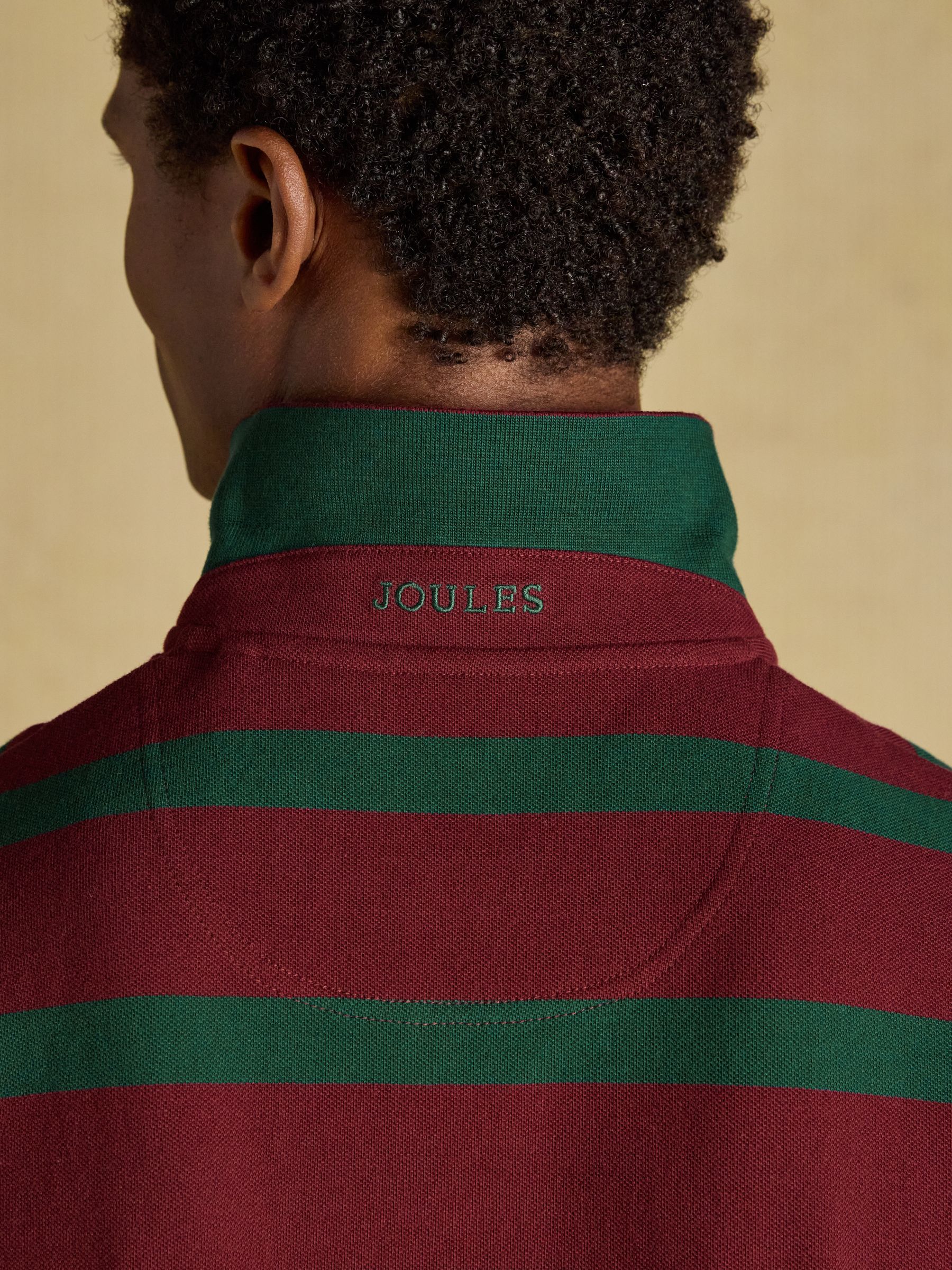 Woody Green & Port Striped Short Sleeve Cotton Pique Polo Shirt - Image 7 of 9