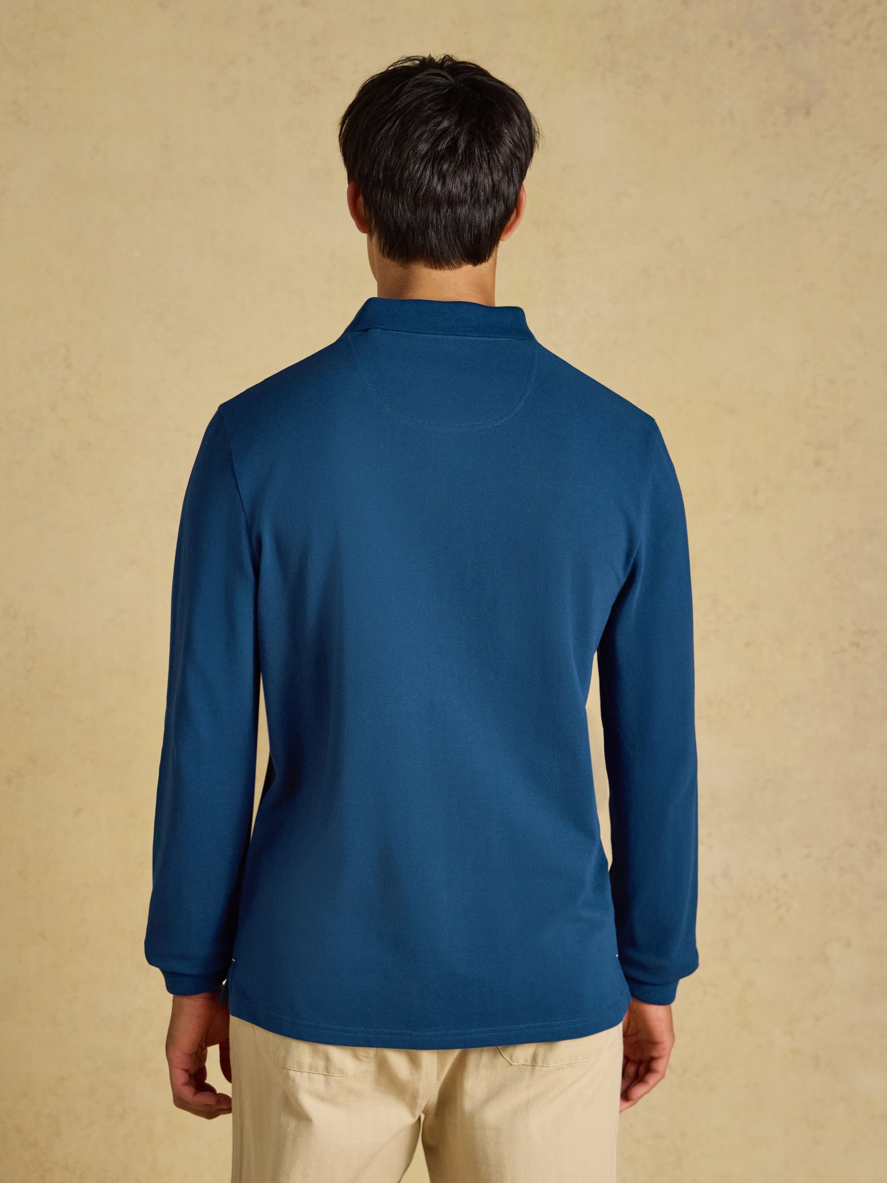 Blue Long Sleeve Cotton Pique Polo Shirt - Image 2 of 9