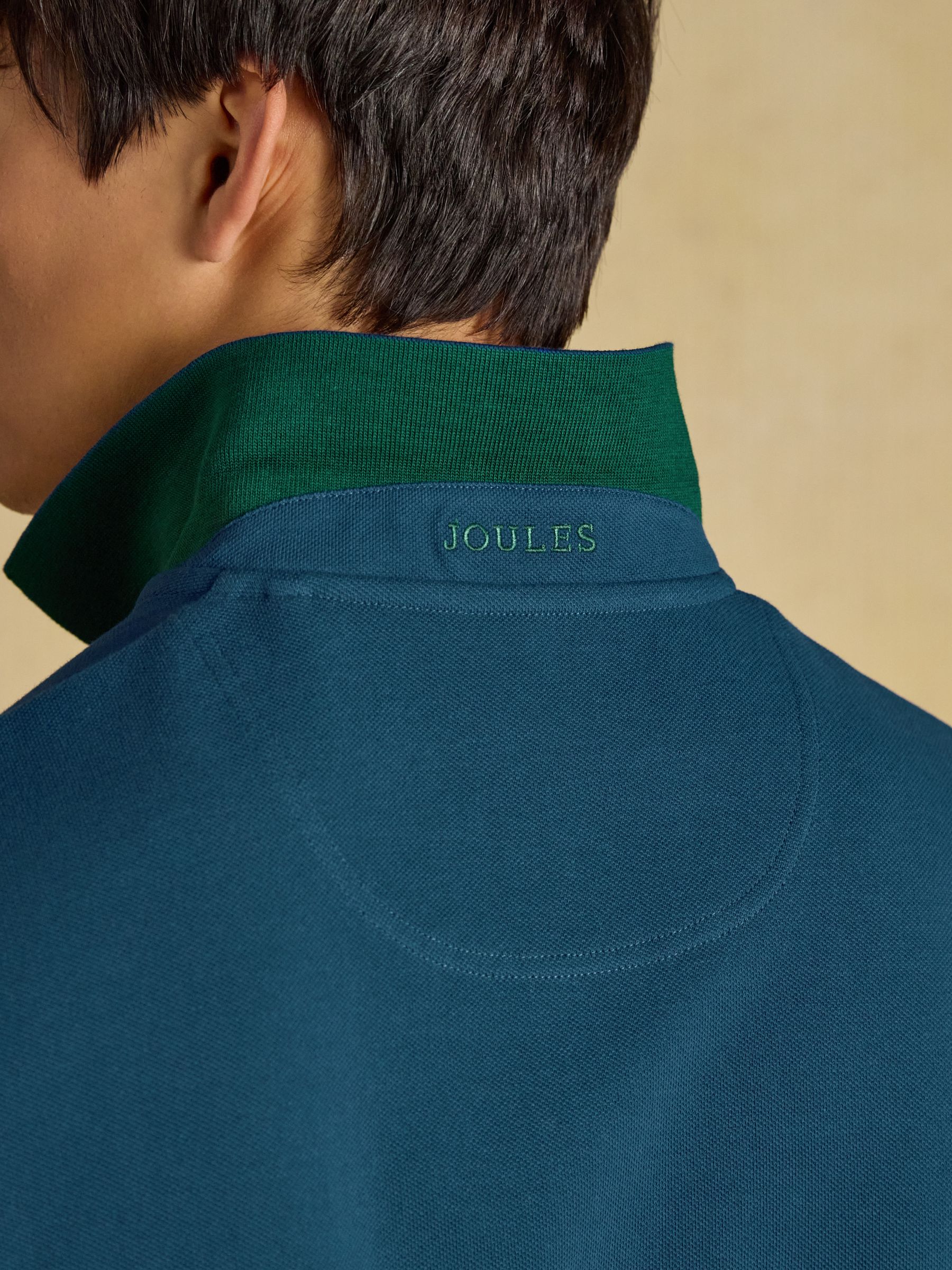 Blue Long Sleeve Cotton Pique Polo Shirt - Image 8 of 9