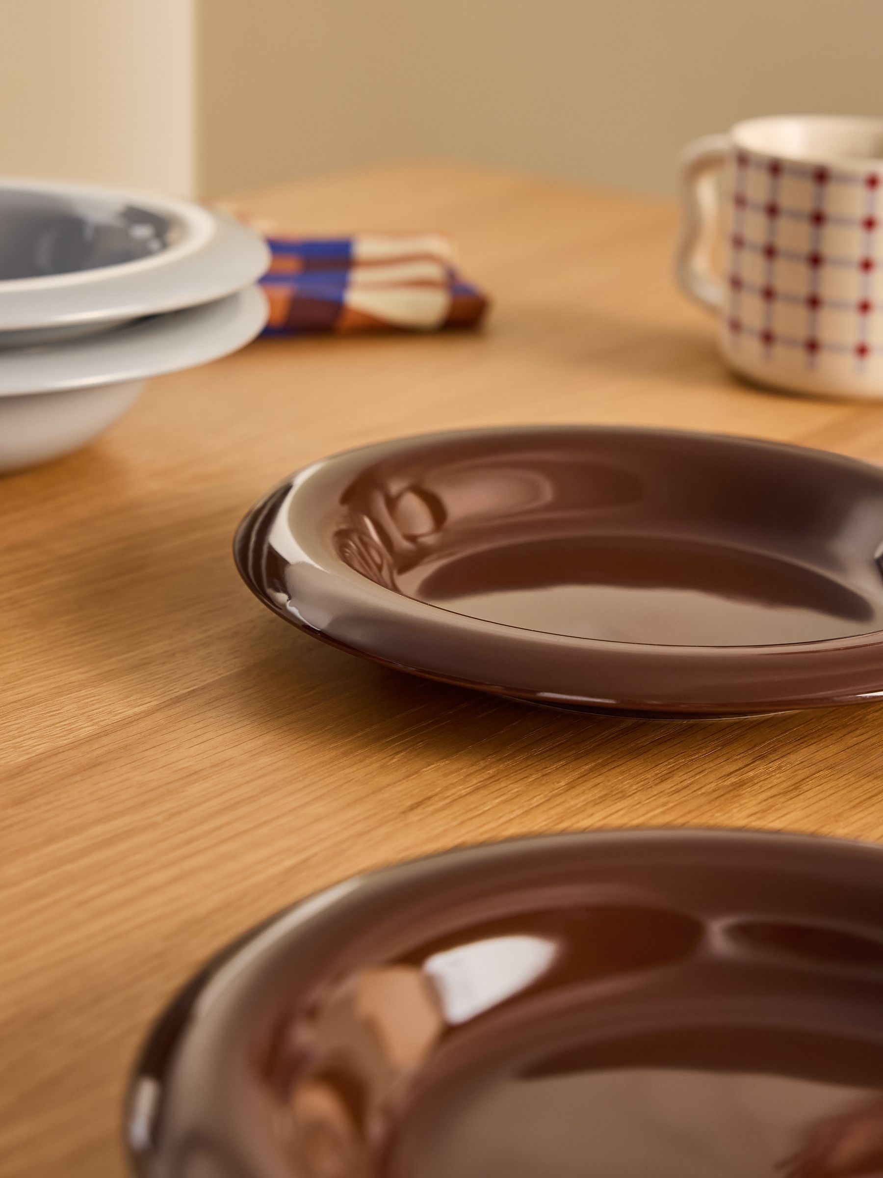 Set of 4 Quell Side Plates in Brown - Image 2 of 3