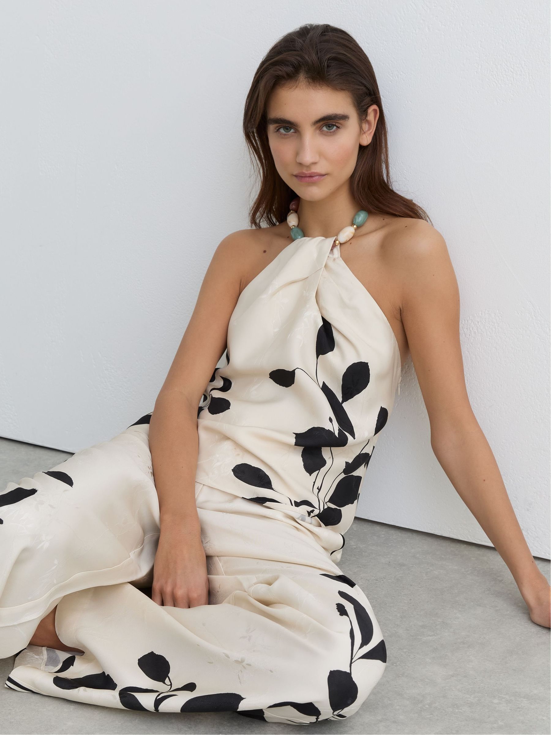 Top in Ivory/Black - Image 1 of 8