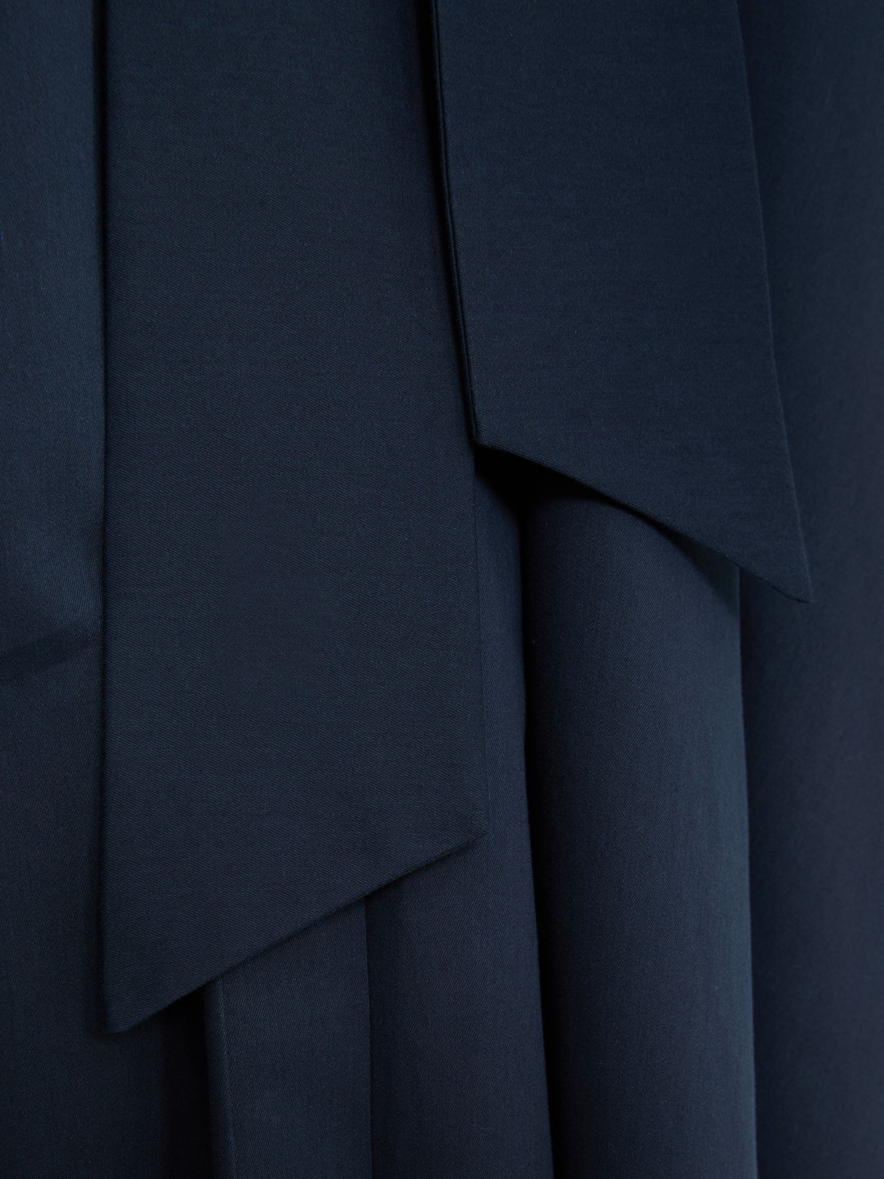 Cotton-Blend Pleated Maxi Skirt in Navy - image 3