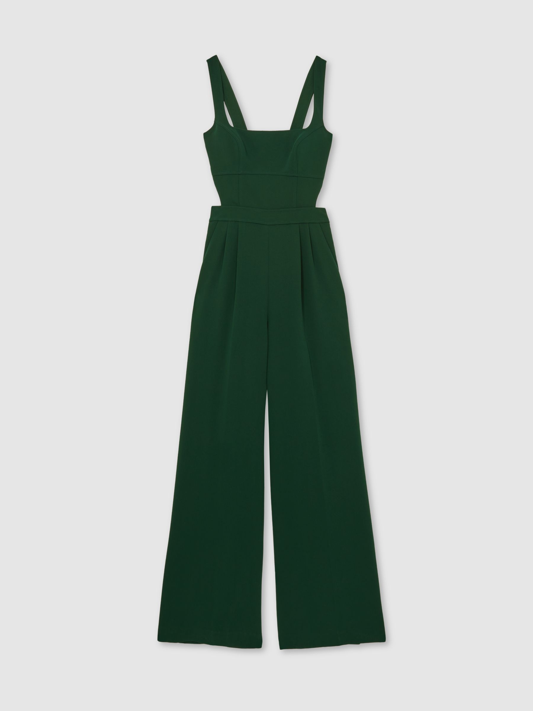 Petite Wide-Leg Cut-Out Jumpsuit in Green