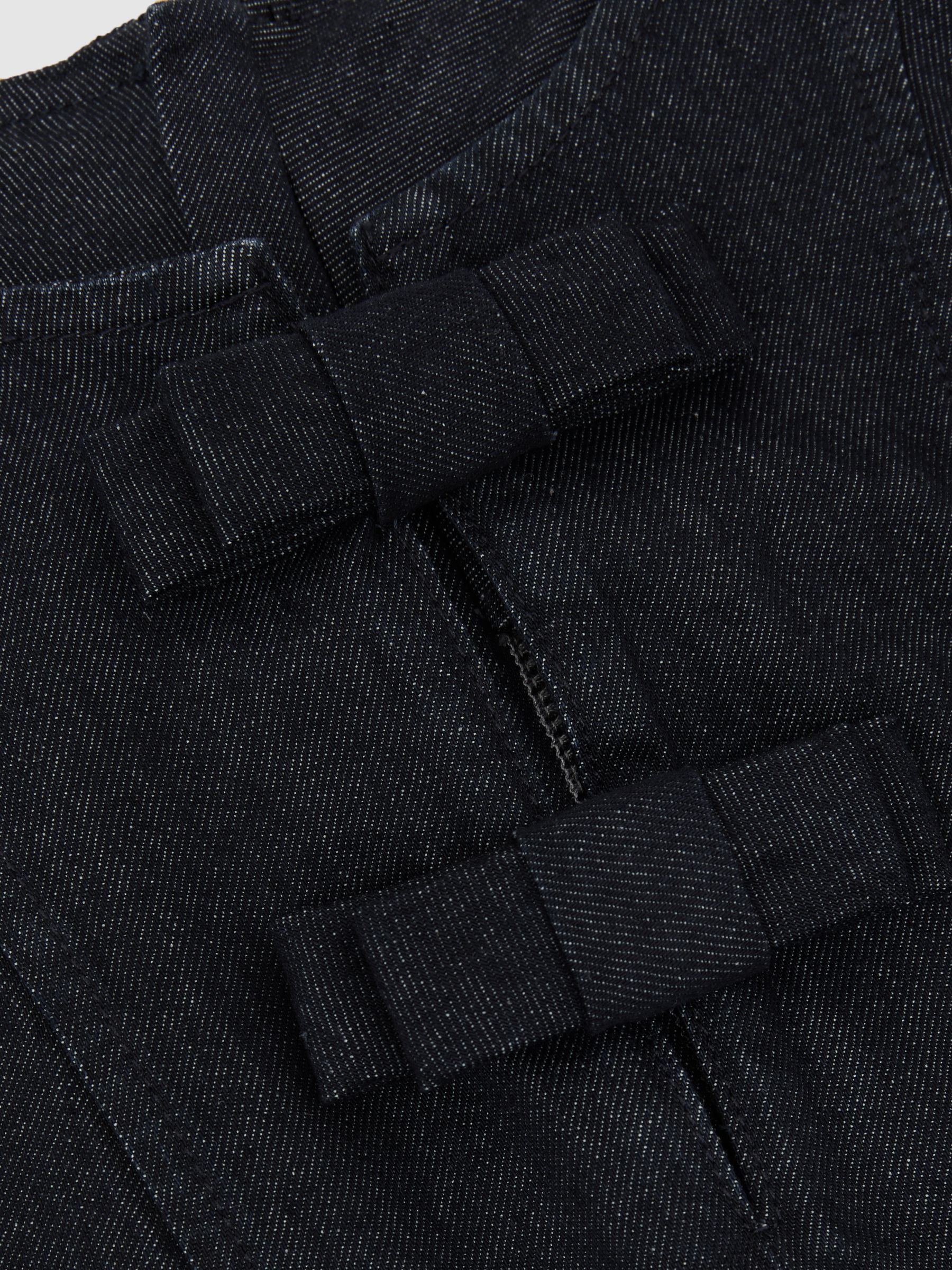 Sleeveless Pleated Denim Mini Dress in Indigo Blue - image 3