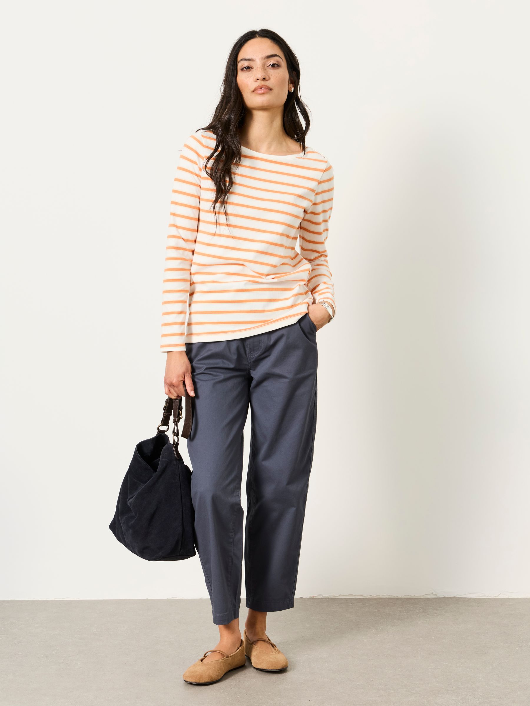 Breton Orange Striped 100% Cotton T-Shirt - Image 4 of 5