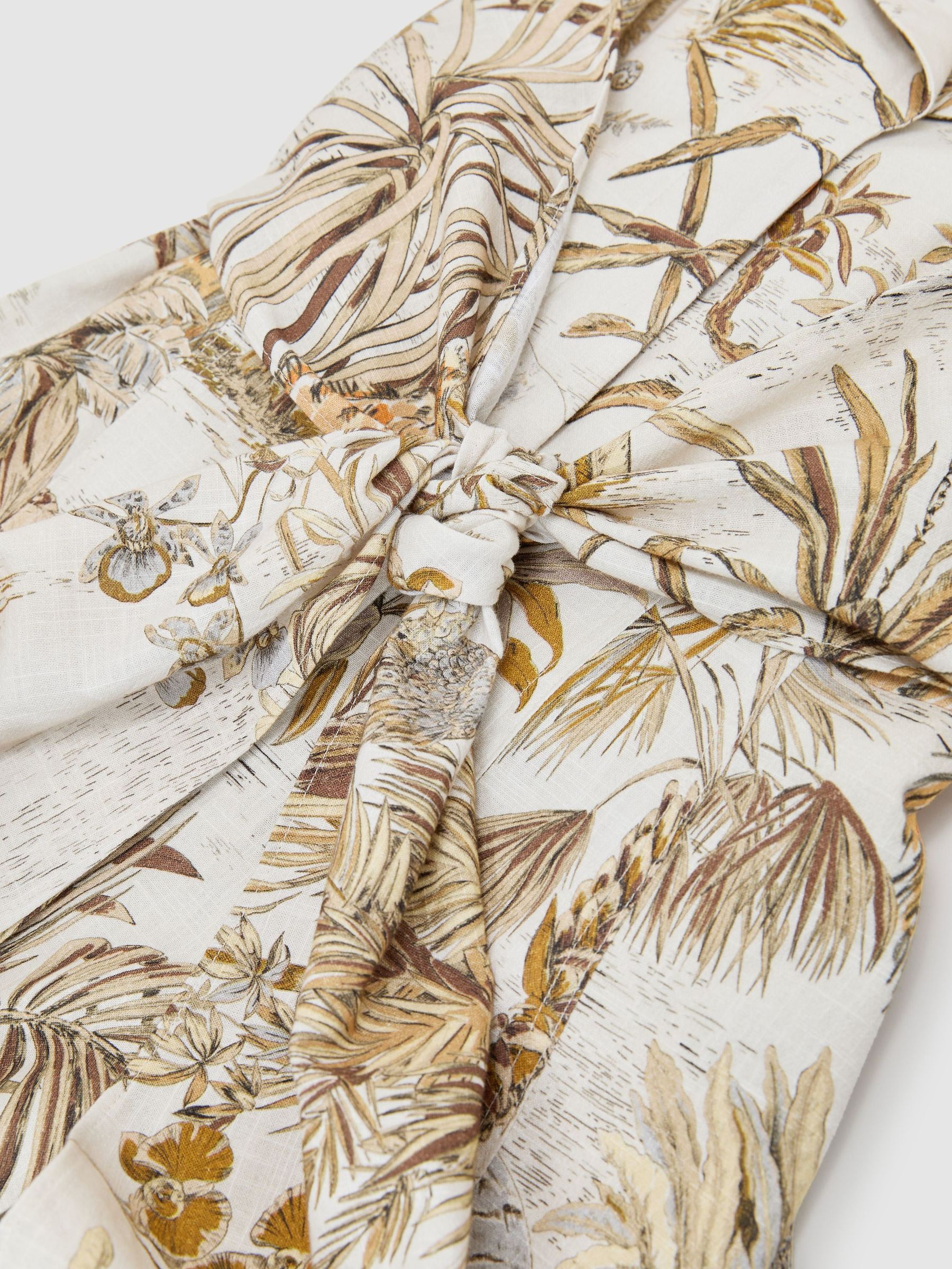 Cotton Safari-Print Tailored Midi Dress in Neutral - image 4