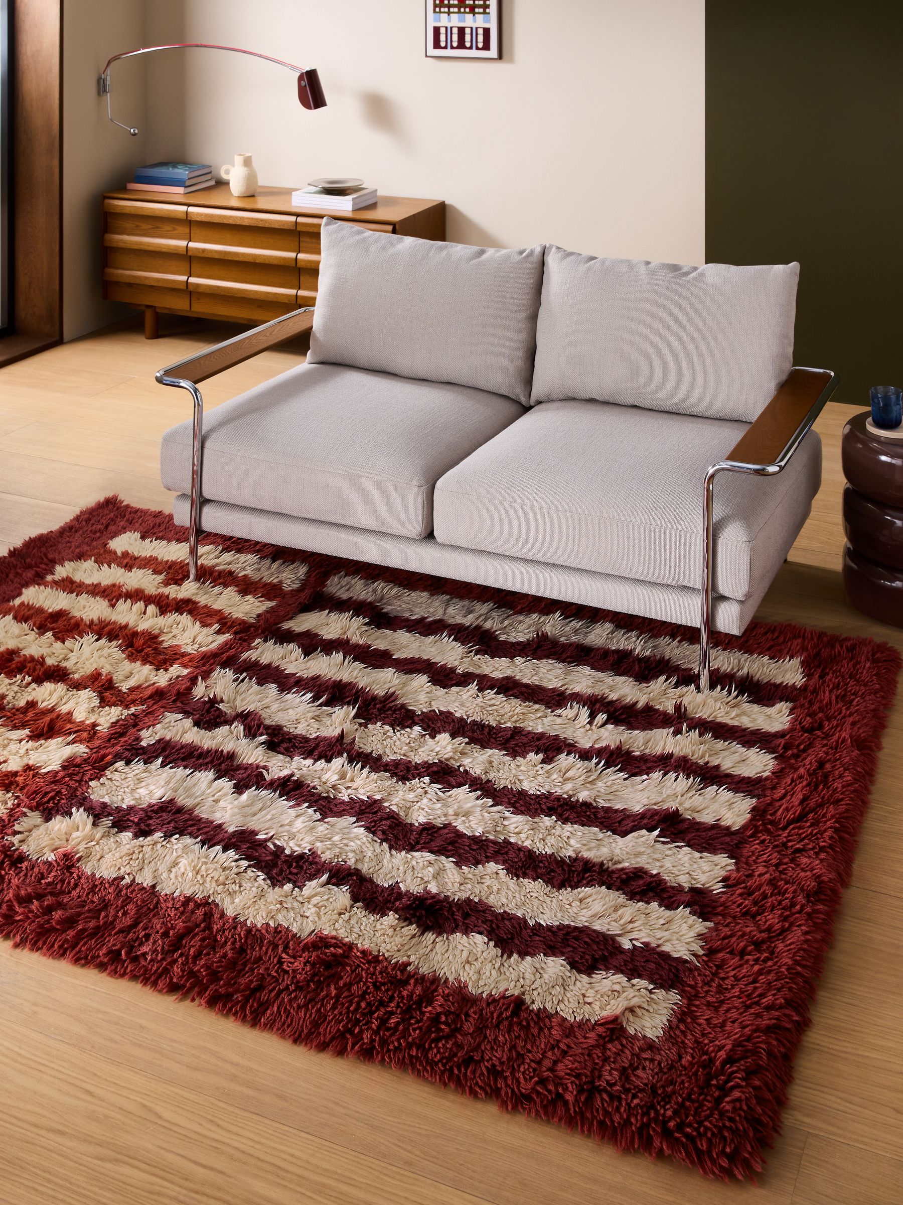 Brute Rug in Burgundy Red - Image 1 of 5
