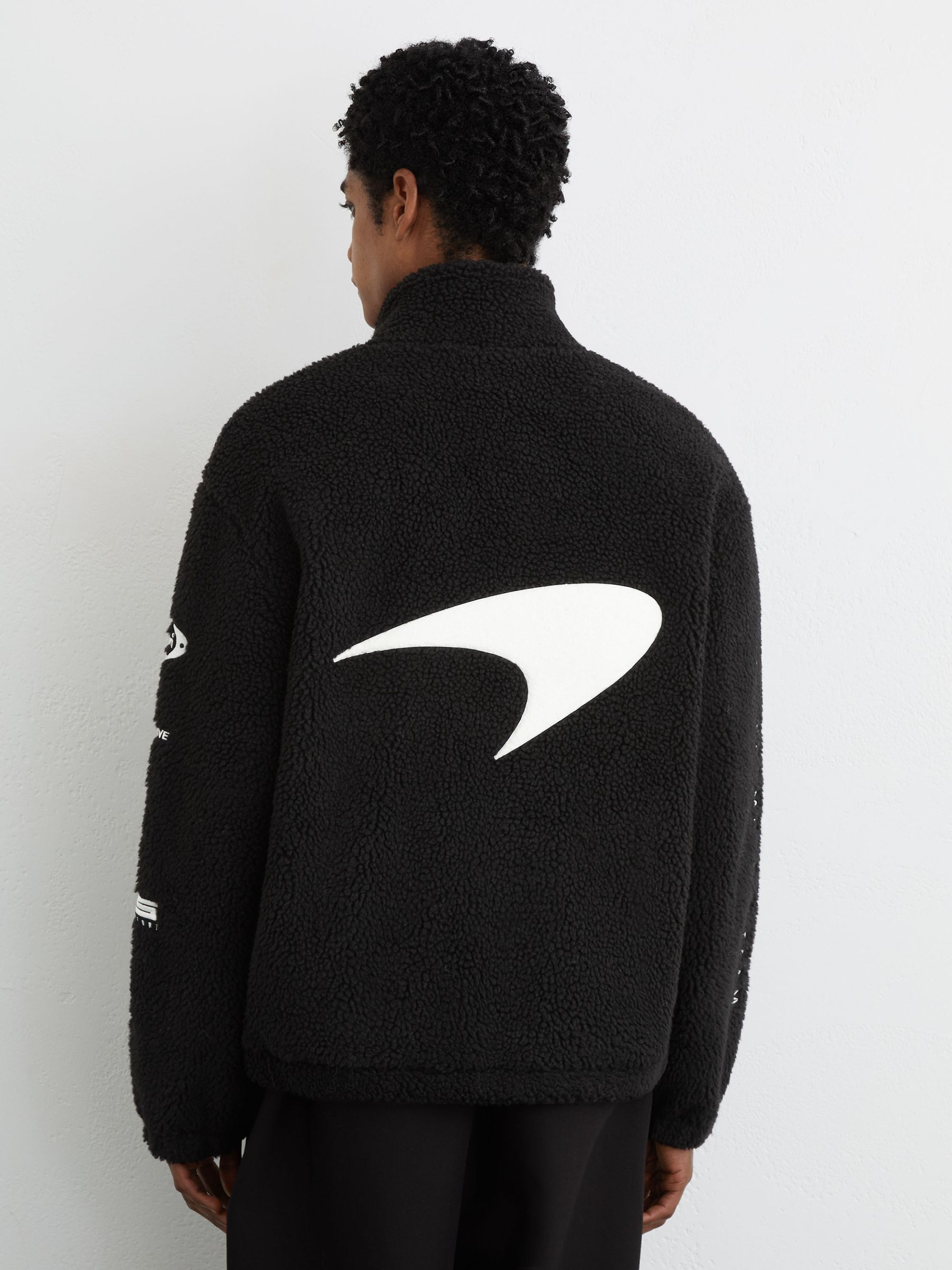McLaren Black Racing Logo Fleece Jacket Unisex-Fit in Black - Image 6 of 9