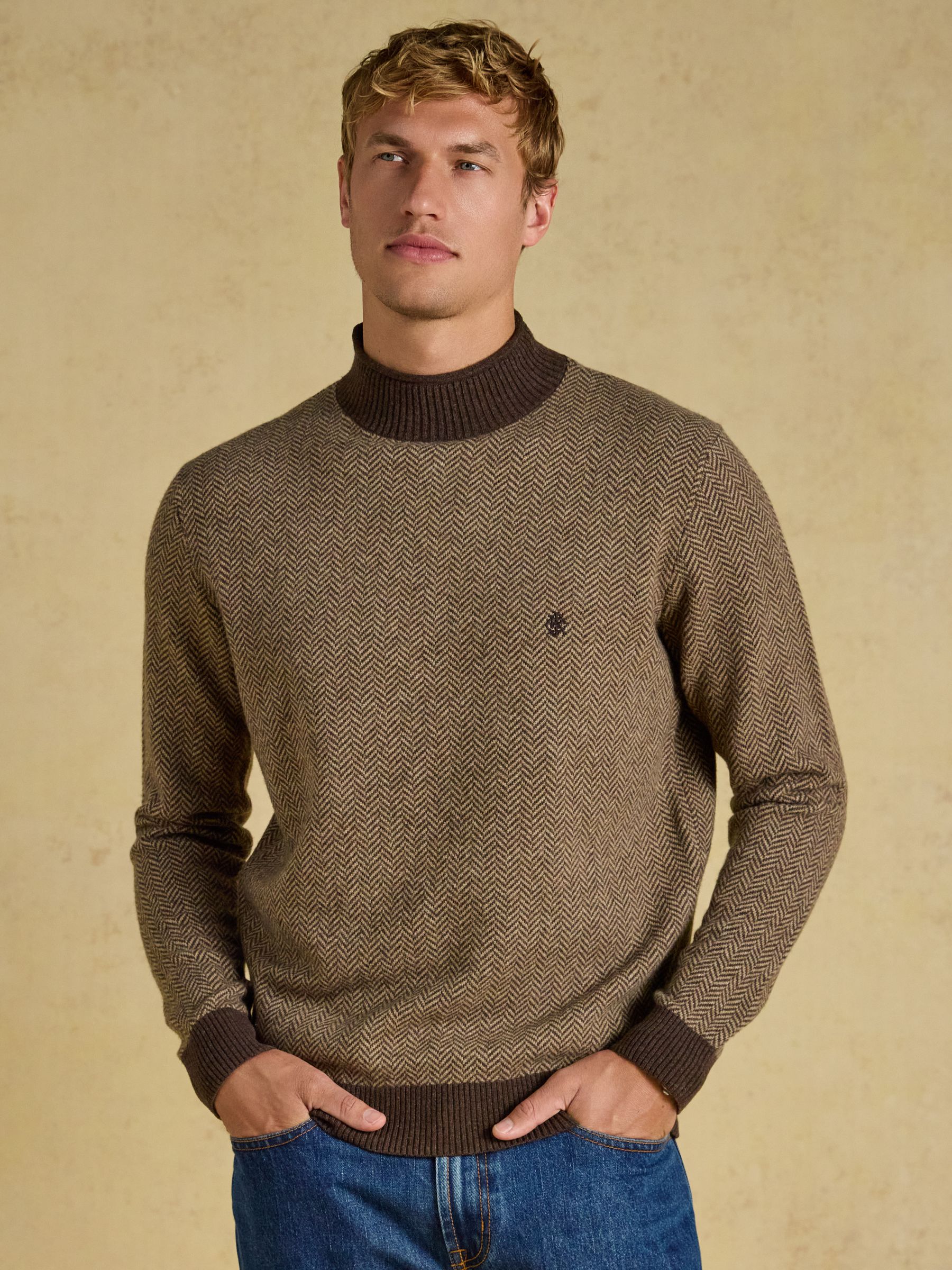 Highland Brown Wool Rich Roll Neck Jumper - Image 3 of 9