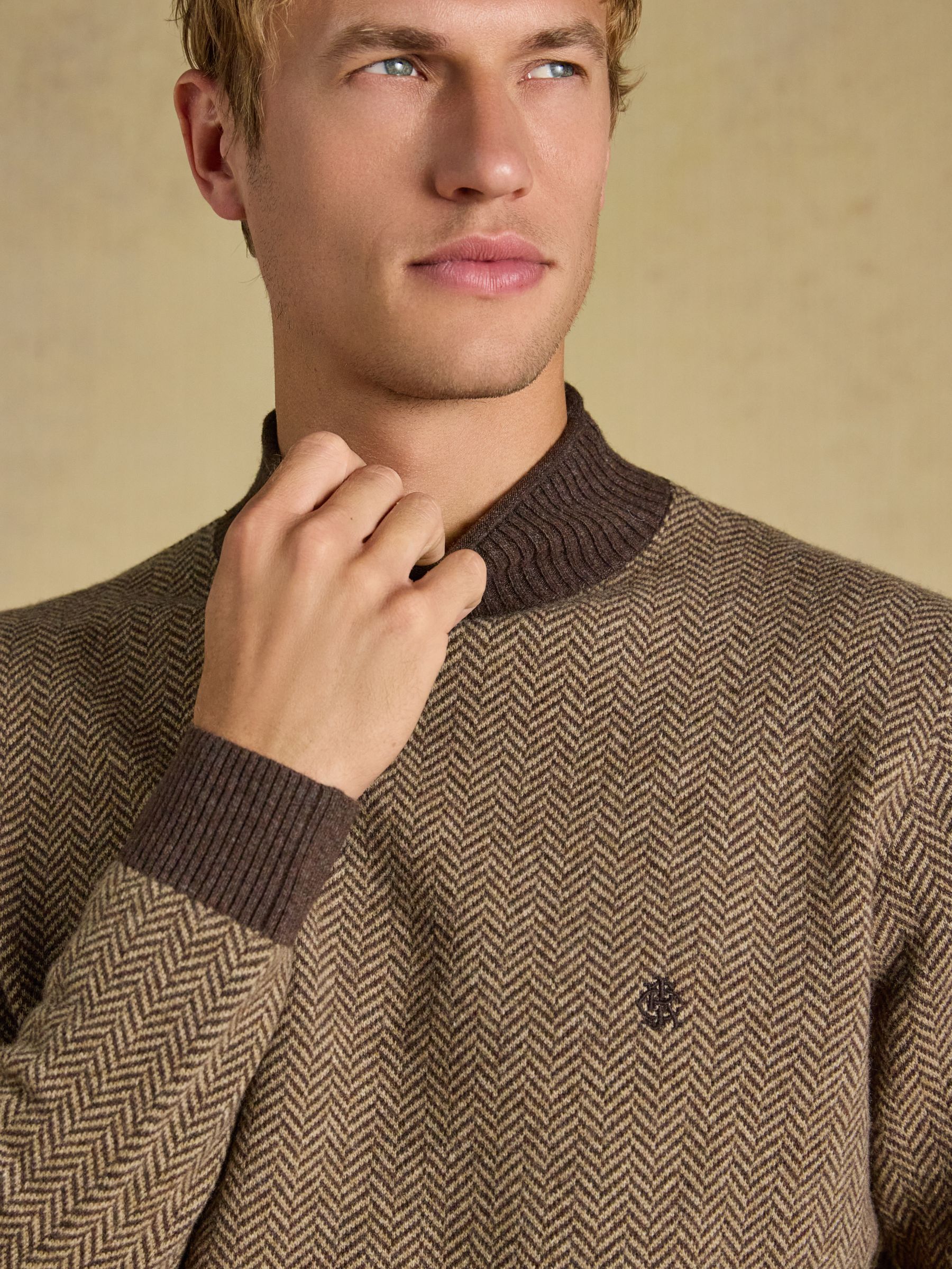 Highland Brown Wool Rich Roll Neck Jumper - Image 7 of 9