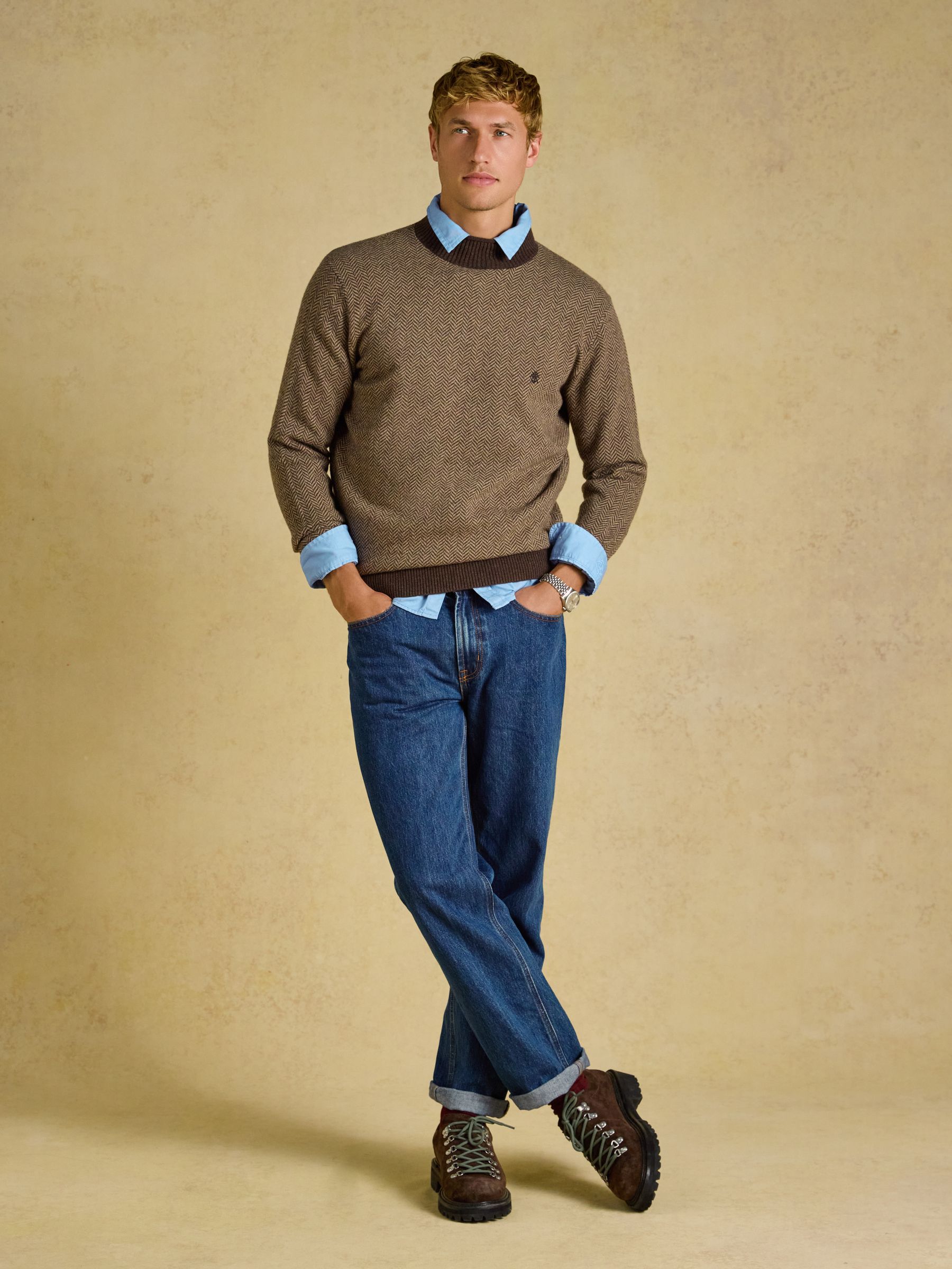 Highland Brown Wool Rich Roll Neck Jumper - Image 8 of 9