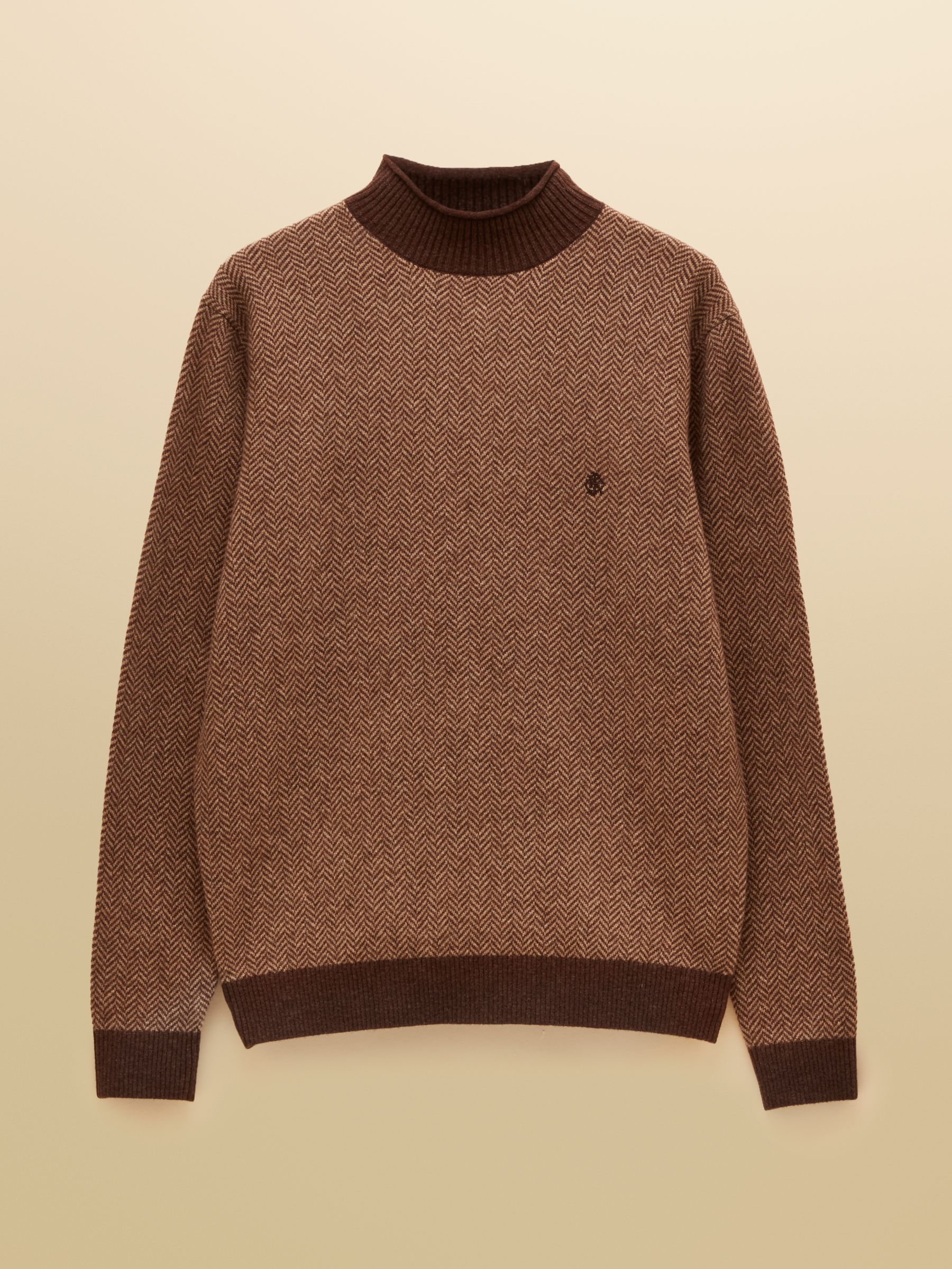 Highland Brown Wool Rich Roll Neck Jumper - Image 9 of 9