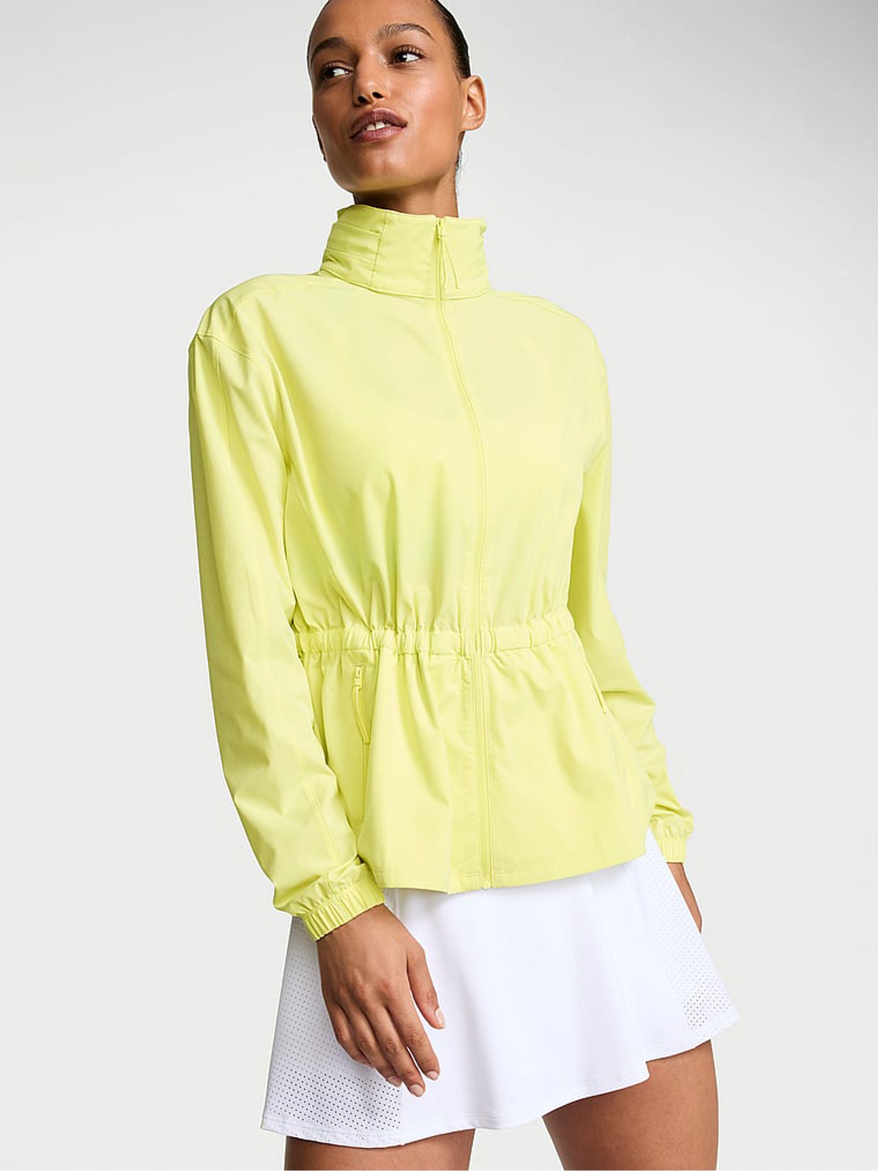 Lime Yellow ActiveFlex Cinched Full Zip Jacket - Image 1 of 2