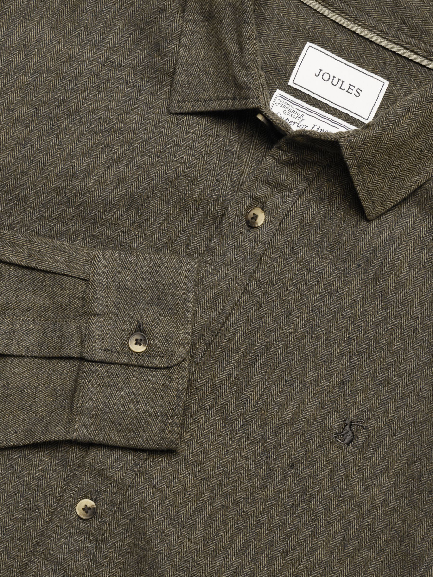 Khaki Green Long Sleeve Linen Blend Shirt - Image 2 of 8