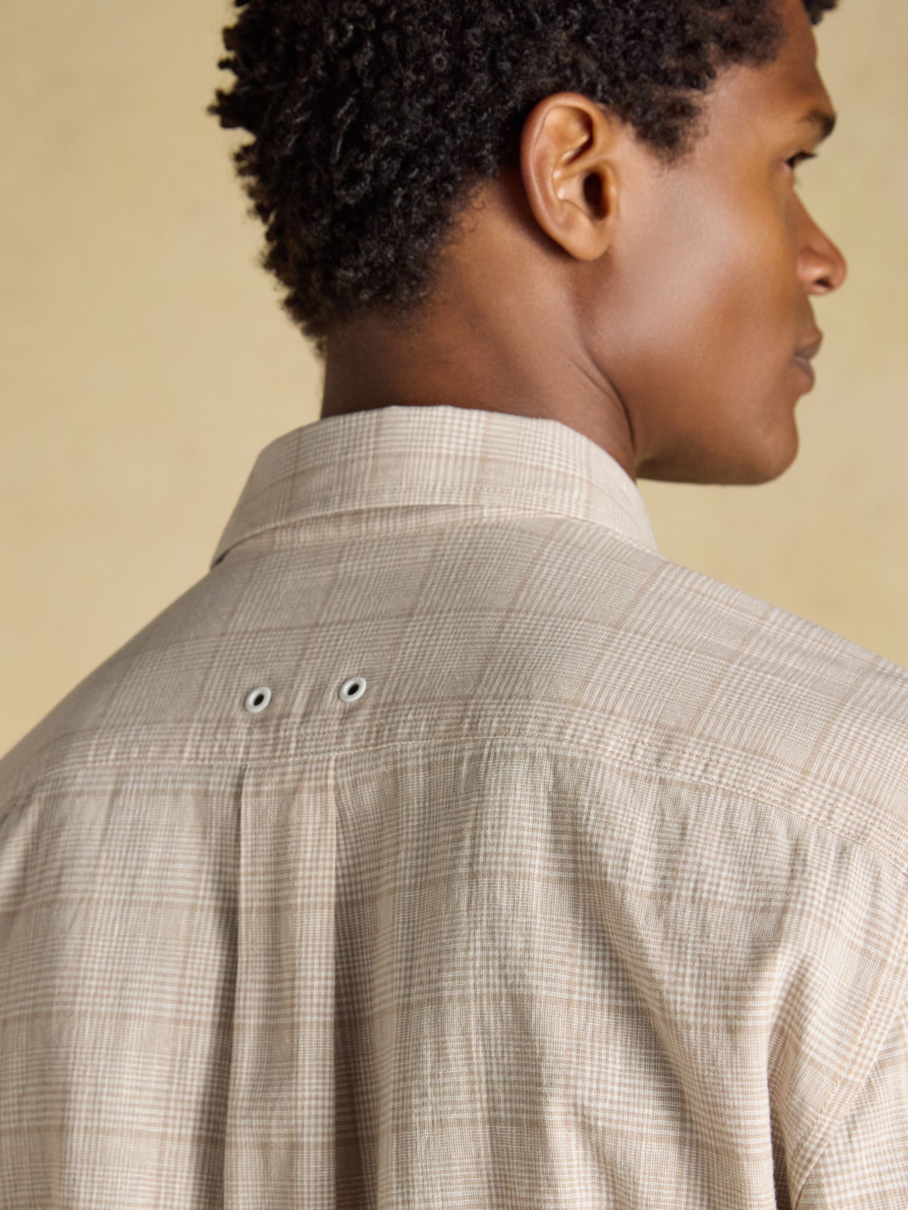 Oatmeal Linen Blend Long Sleeve Shirt - Image 7 of 8