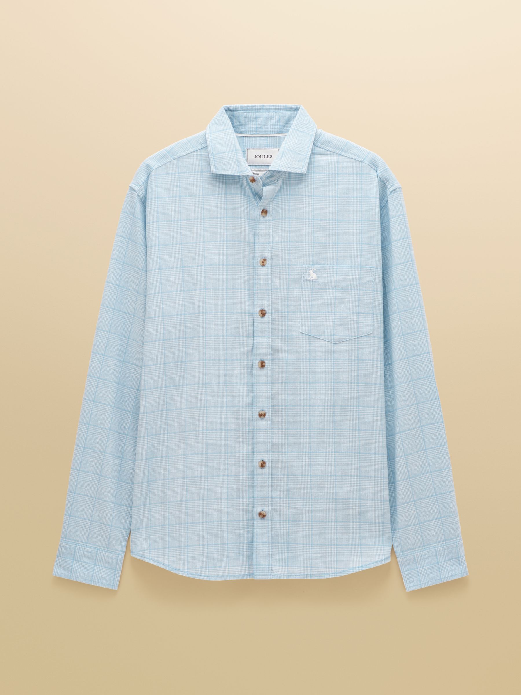 Blue Check Linen Blend Long Sleeve Shirt - Image 10 of 10