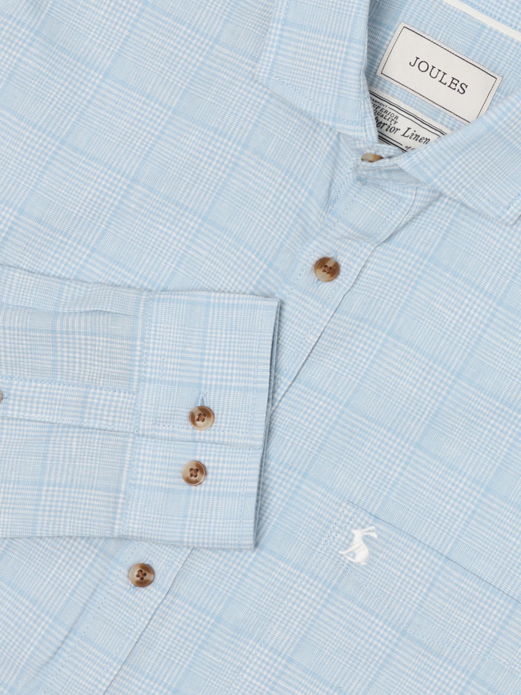 Blue Check Linen Blend Long Sleeve Shirt - Image 2 of 8
