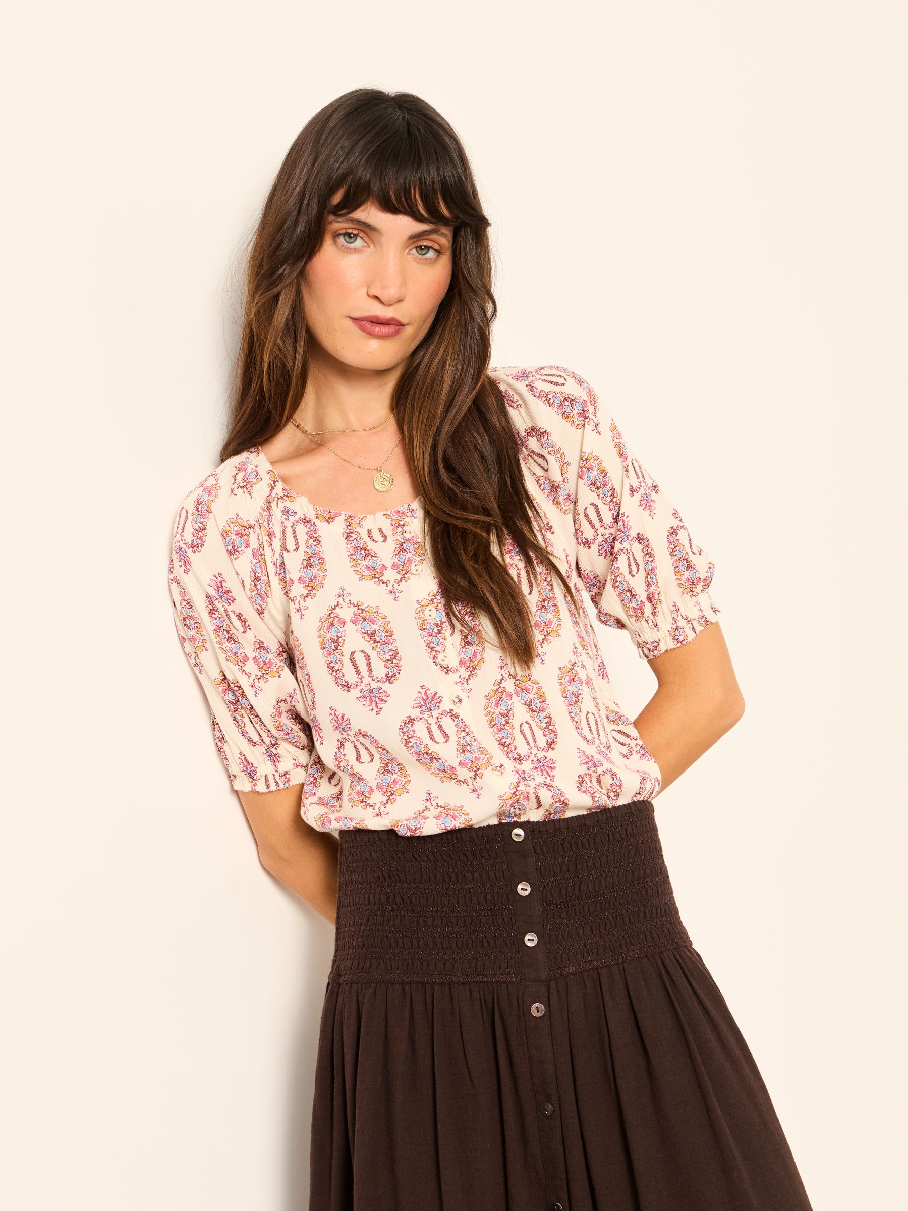Kai Ivory Paisley Petite Kai Blouse - Image 1 of 5
