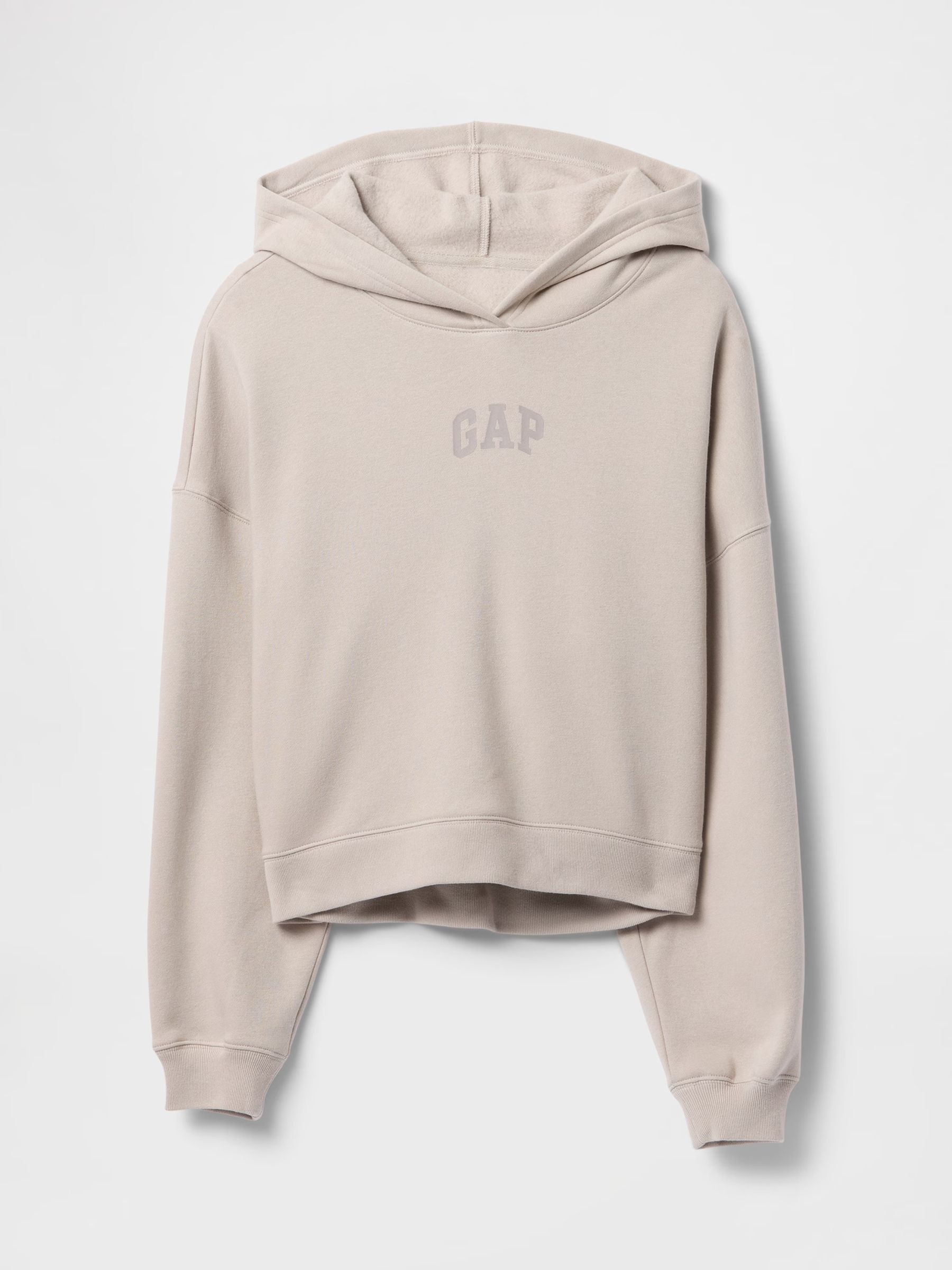 Brown Relaxed Mini-Logo Cropped Hoodie - Image 4 of 4