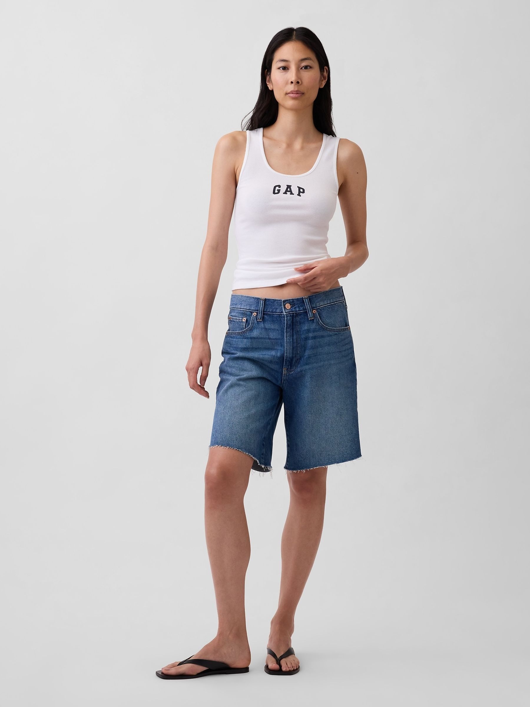 White Logo Ribbed Vest - Image 3 of 5
