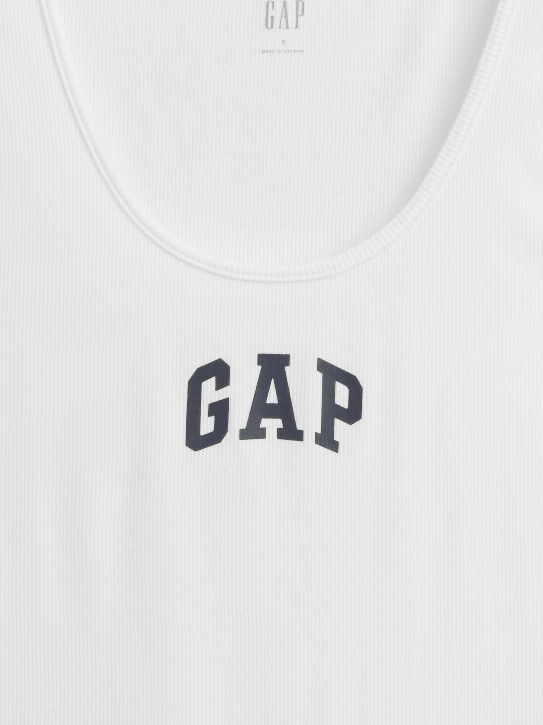 White Logo Ribbed Vest - Image 5 of 5