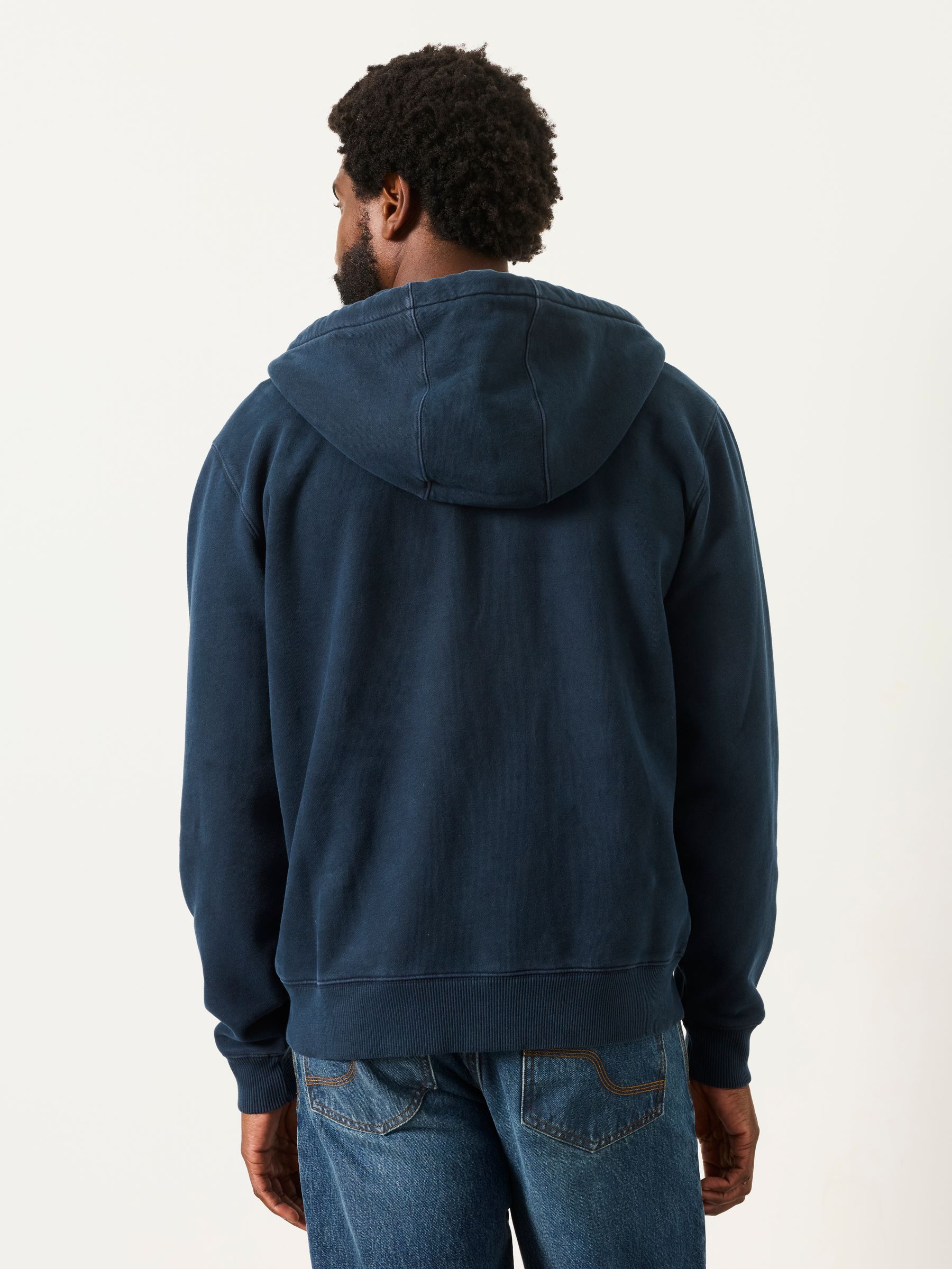 Hayle Navy Zip Through Hoodie - Image 2 of 6 Hayle Navy Zip Through Hoodie - Image 2 of 6