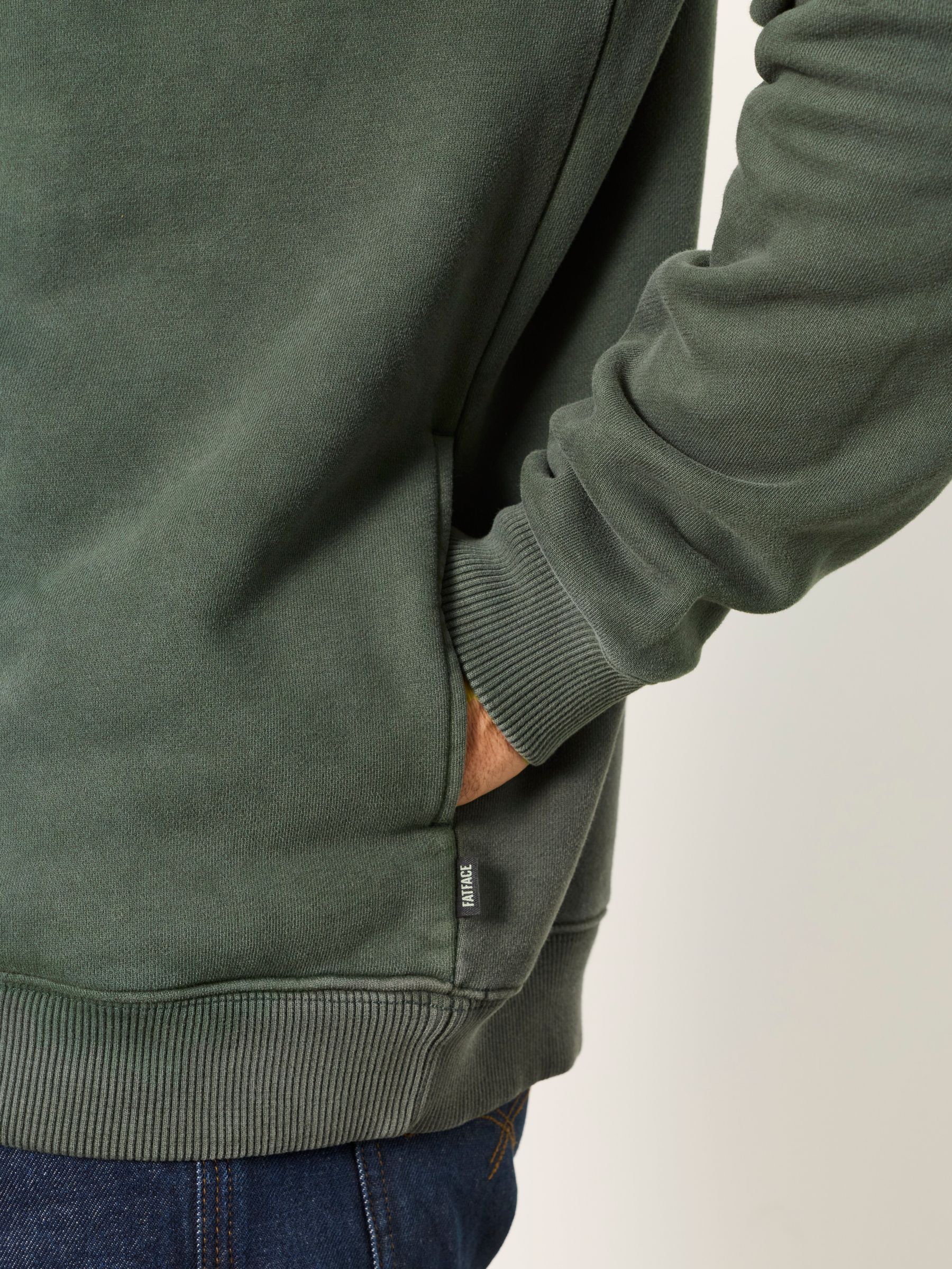Hayle Dark Green Quarter Zip Sweatshirt - Image 5 of 6