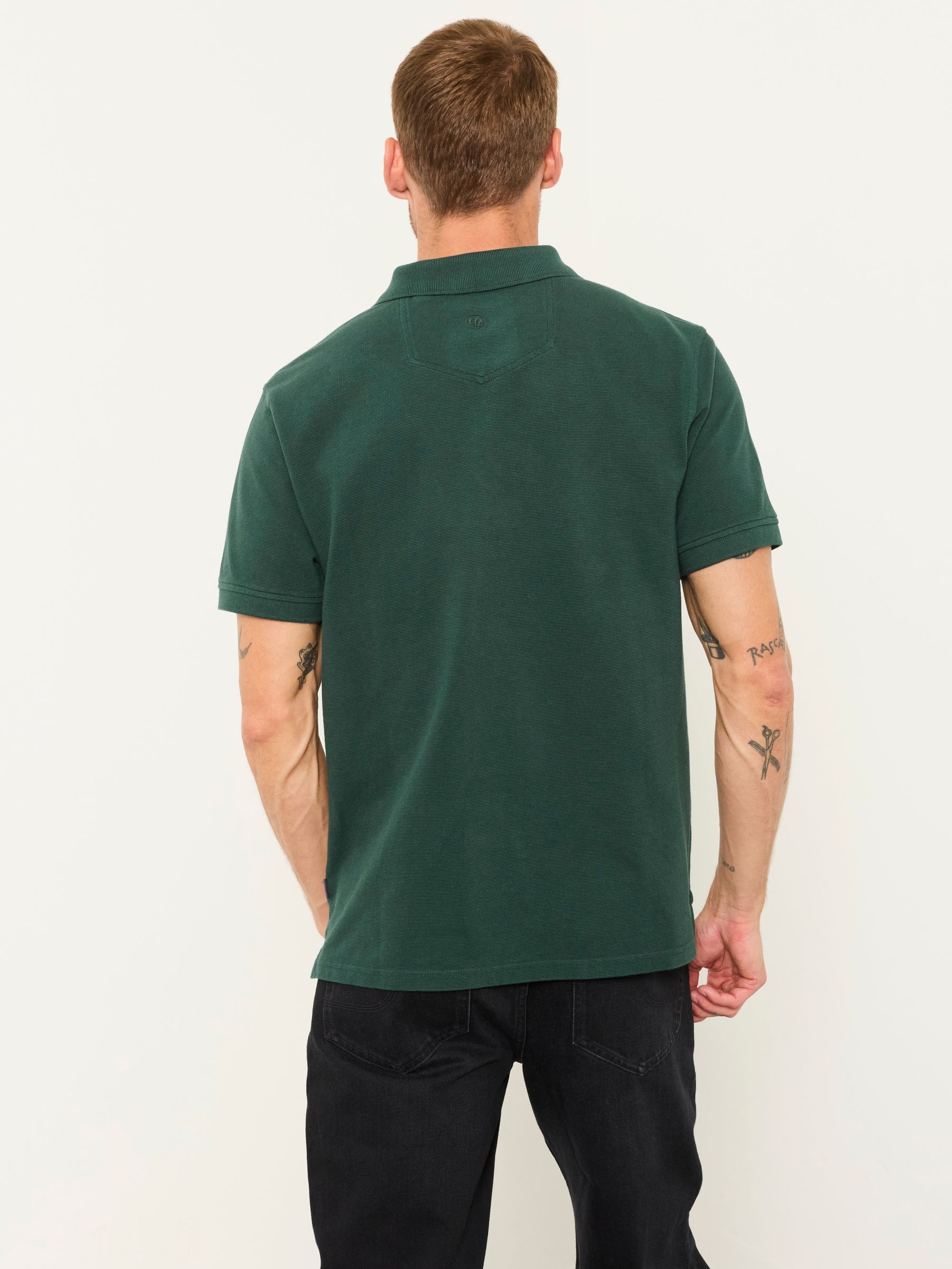 Emerald Green Clifton Textured Polo Shirt - Image 2 of 6