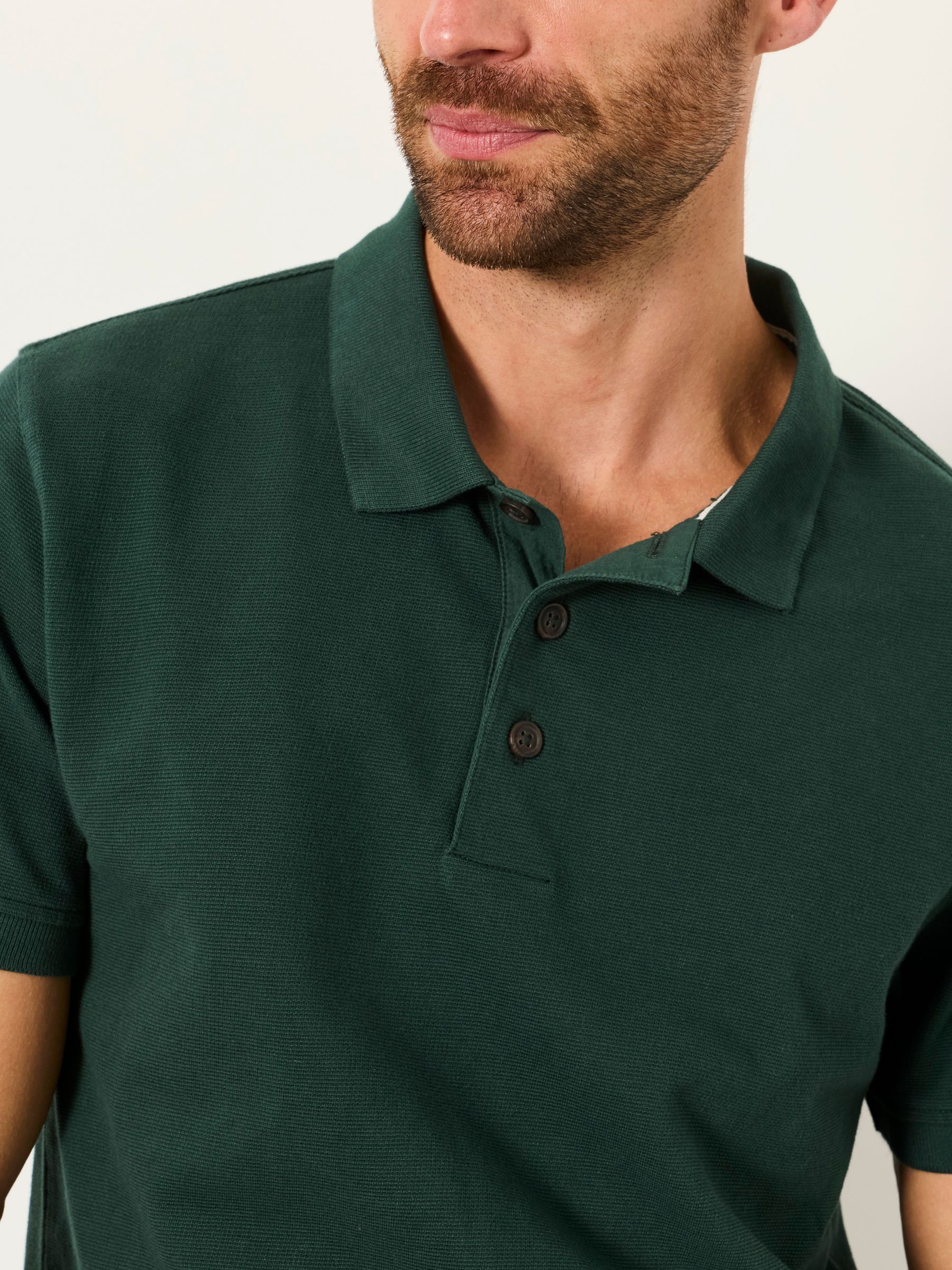 Emerald Green Clifton Textured Polo Shirt - Image 3 of 6