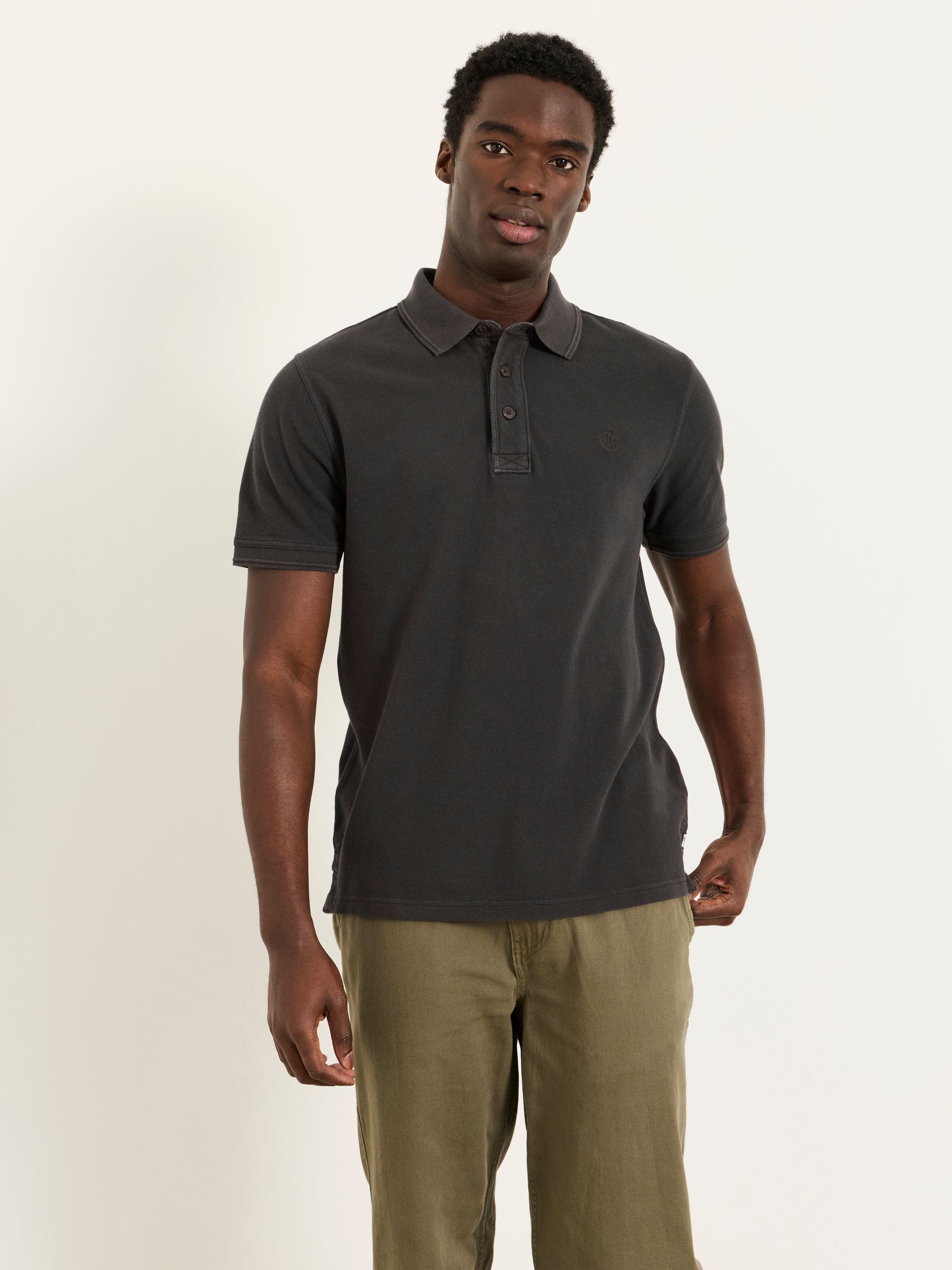 Black Short Sleeve Pique Polo Shirt - Image 1 of 6