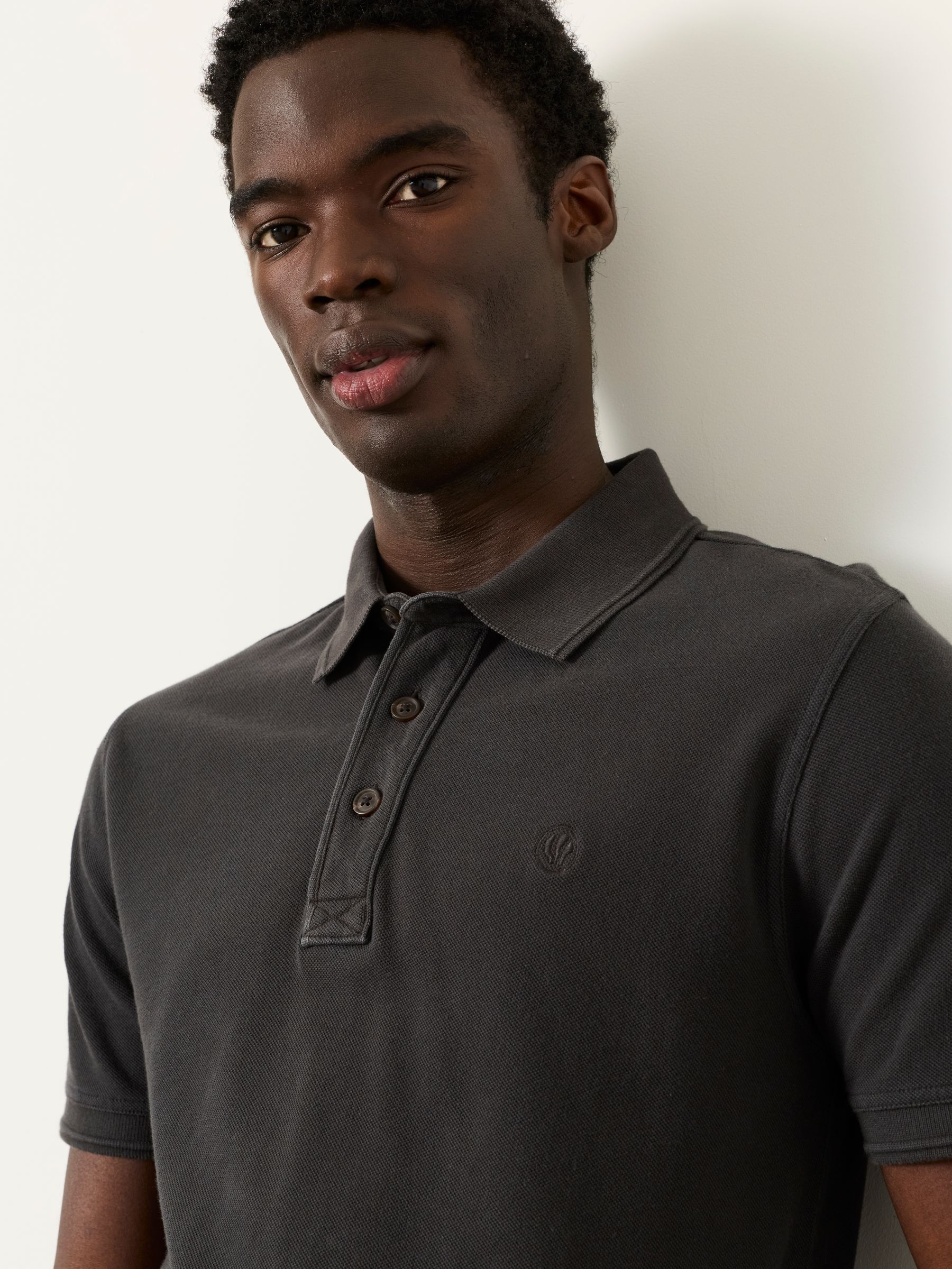 Black Short Sleeve Pique Polo Shirt - Image 5 of 6