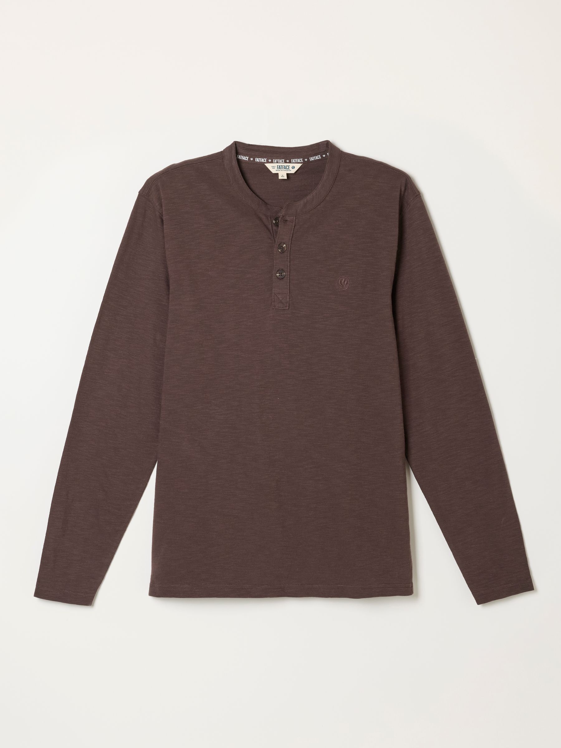 Henley Chocolate Brown Long Sleeve Woodside T-Shirt - Image 6 of 6