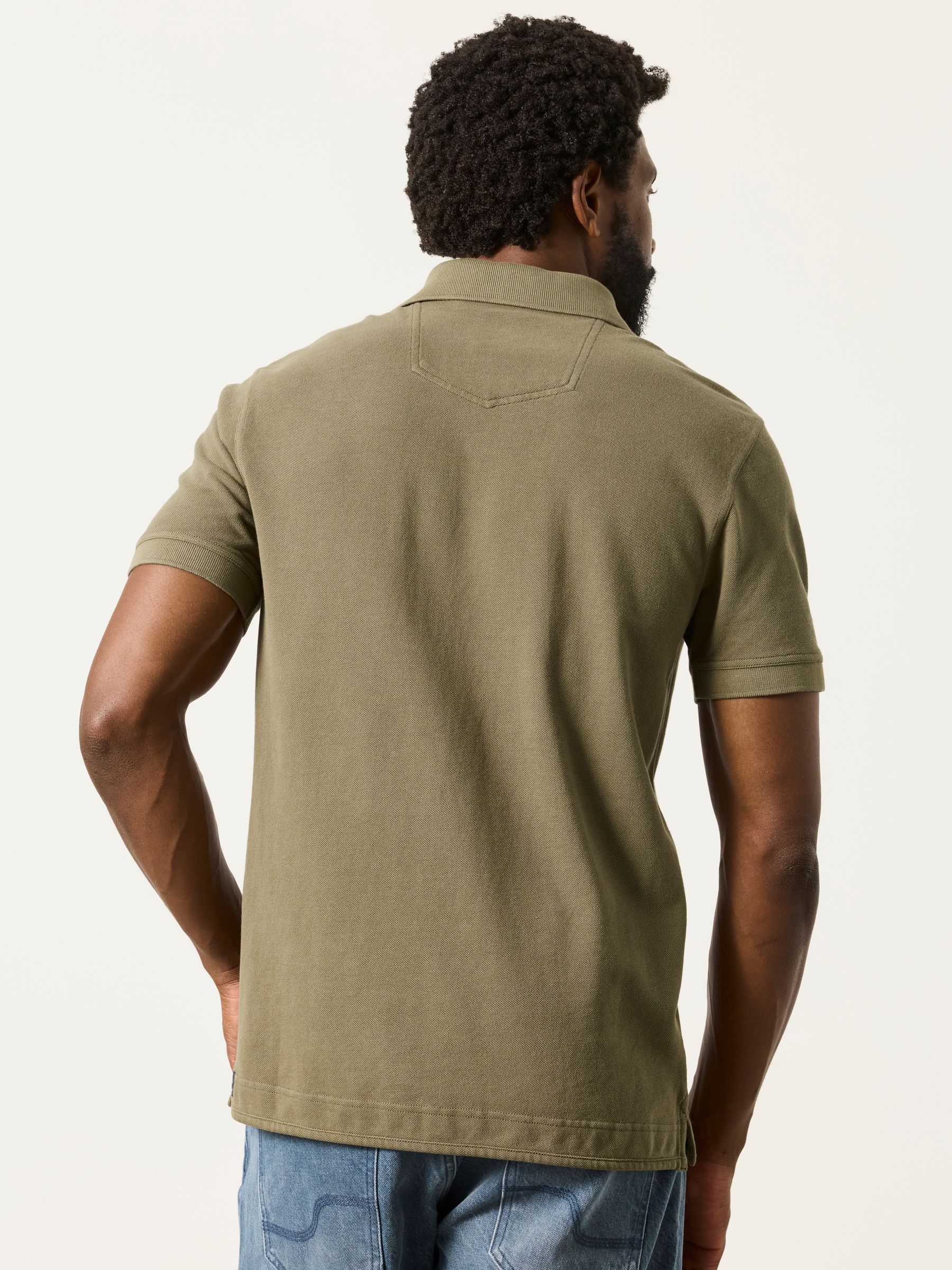 Khaki Green Short Sleeve Pique Polo Shirt - Image 2 of 7