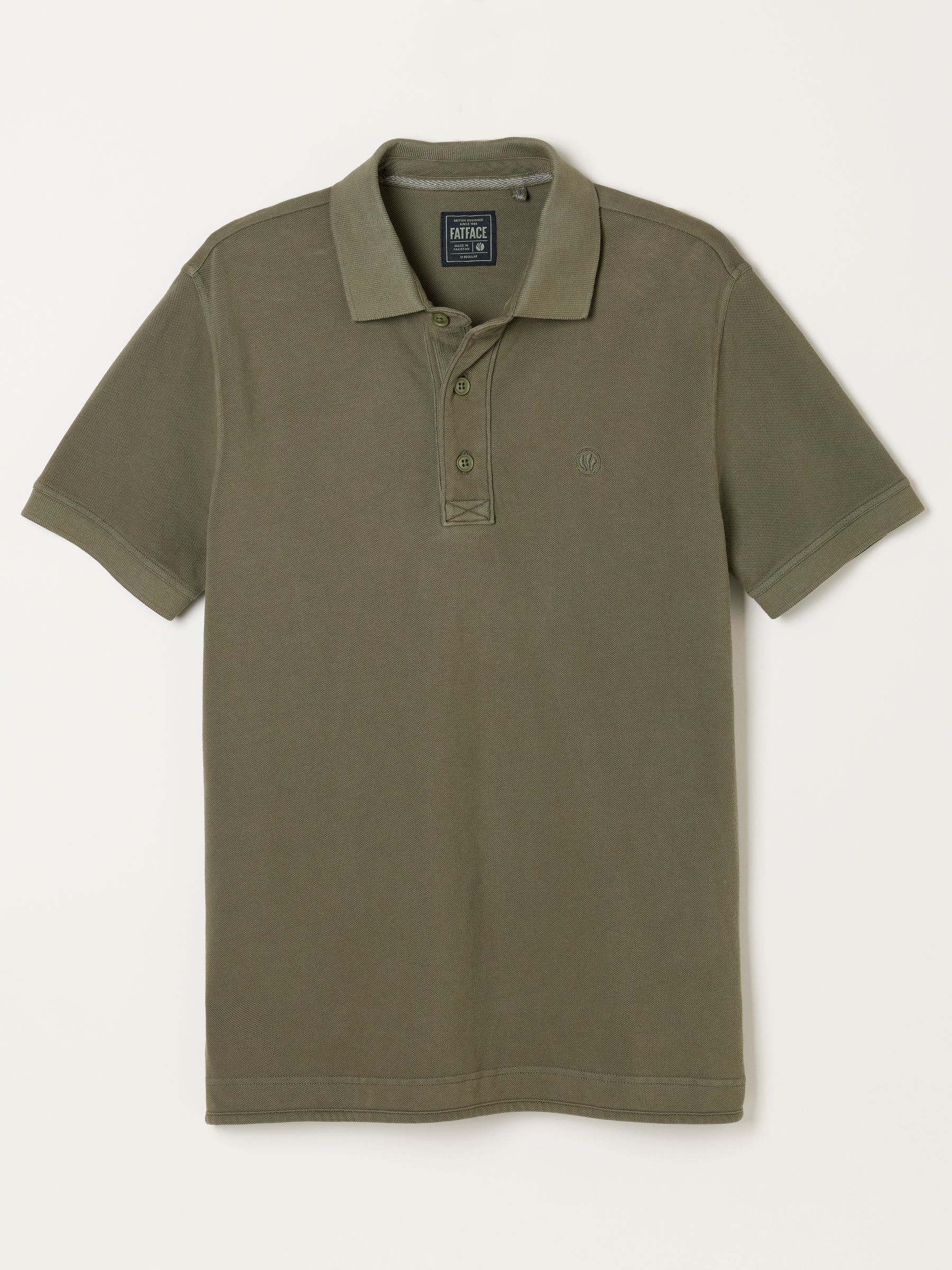 Khaki Green Short Sleeve Pique Polo Shirt - Image 7 of 7 Khaki Green Short Sleeve Pique Polo Shirt - Image 7 of 7