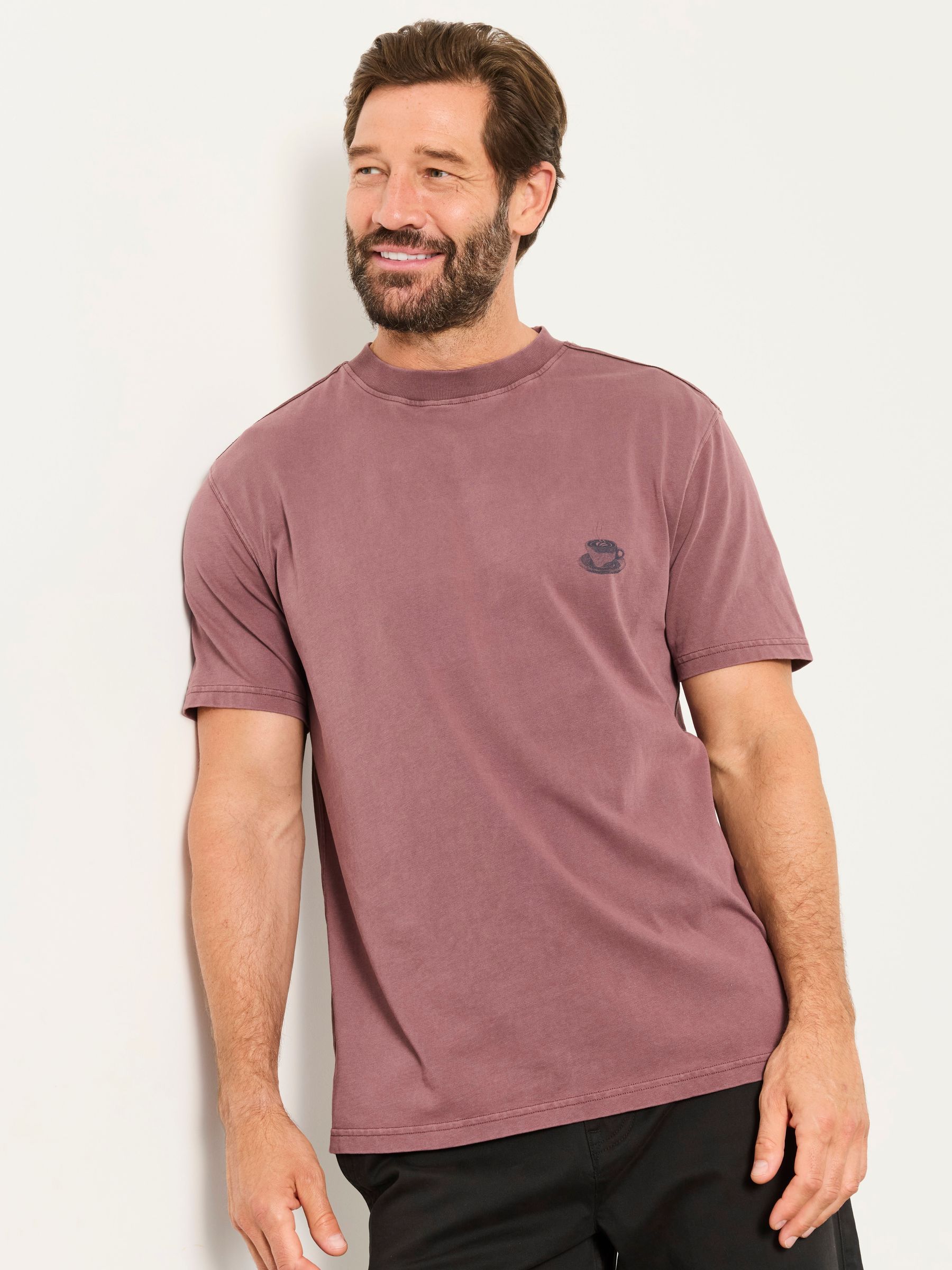 Dusky Purple Coffee Shop Graphic T-Shirt - Image 1 of 7