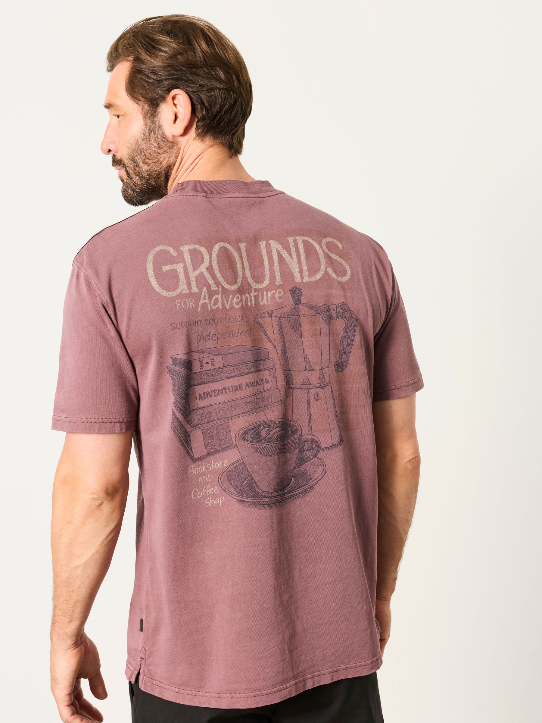 Dusky Purple Coffee Shop Graphic T-Shirt - Image 2 of 7