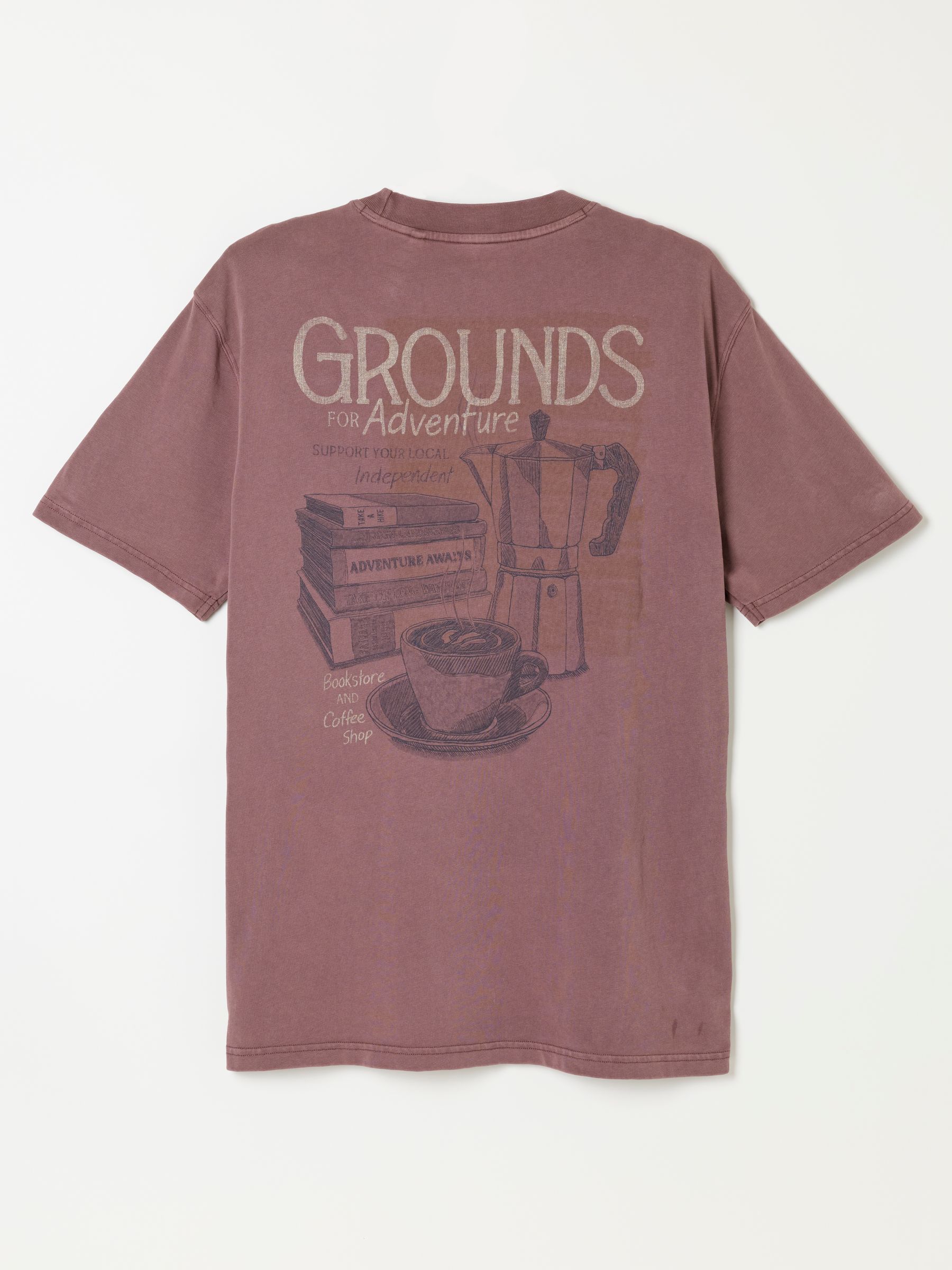 Dusky Purple Coffee Shop Graphic T-Shirt - Image 6 of 7