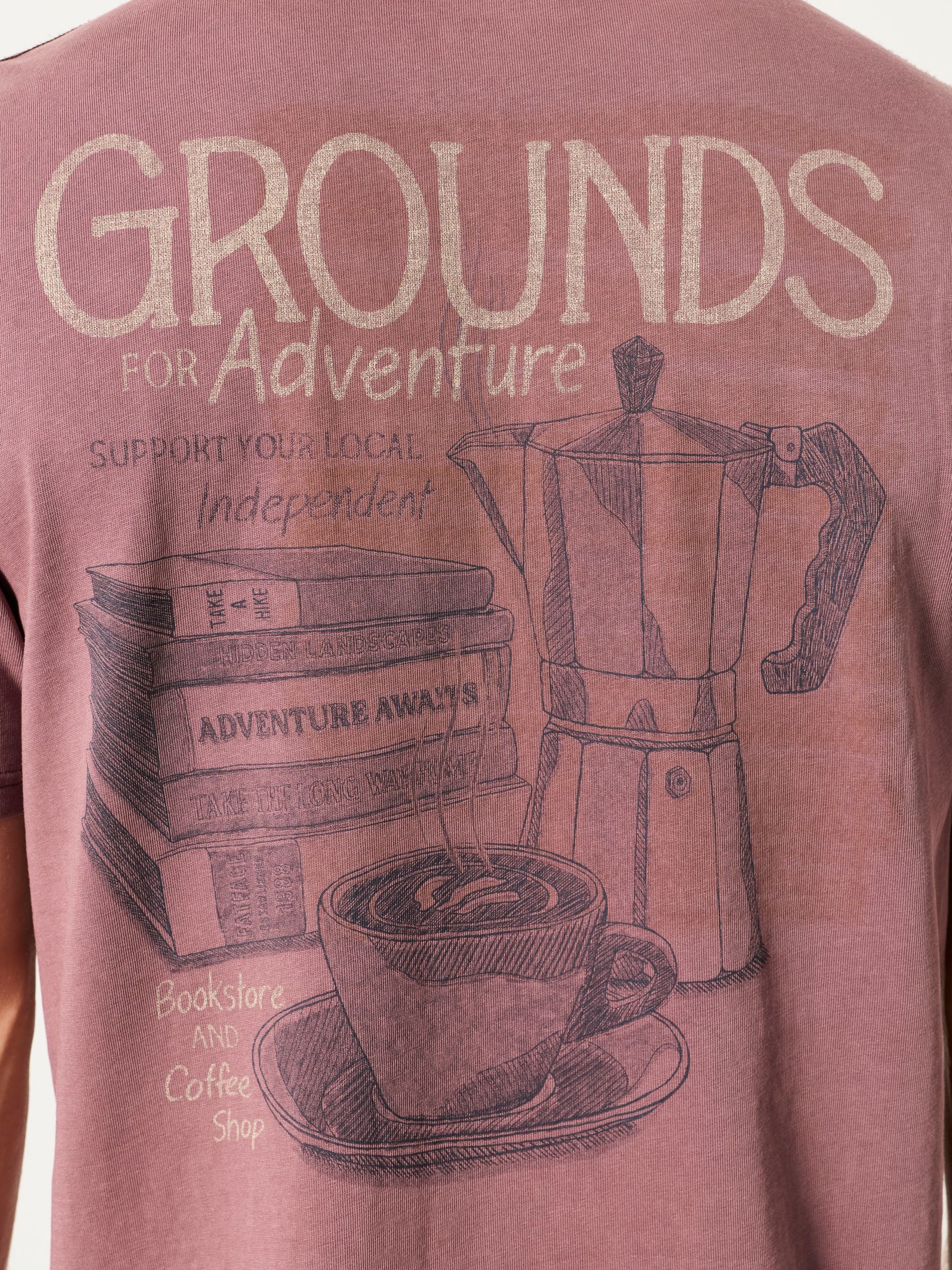 Dusky Purple Coffee Shop Graphic T-Shirt - Image 7 of 7