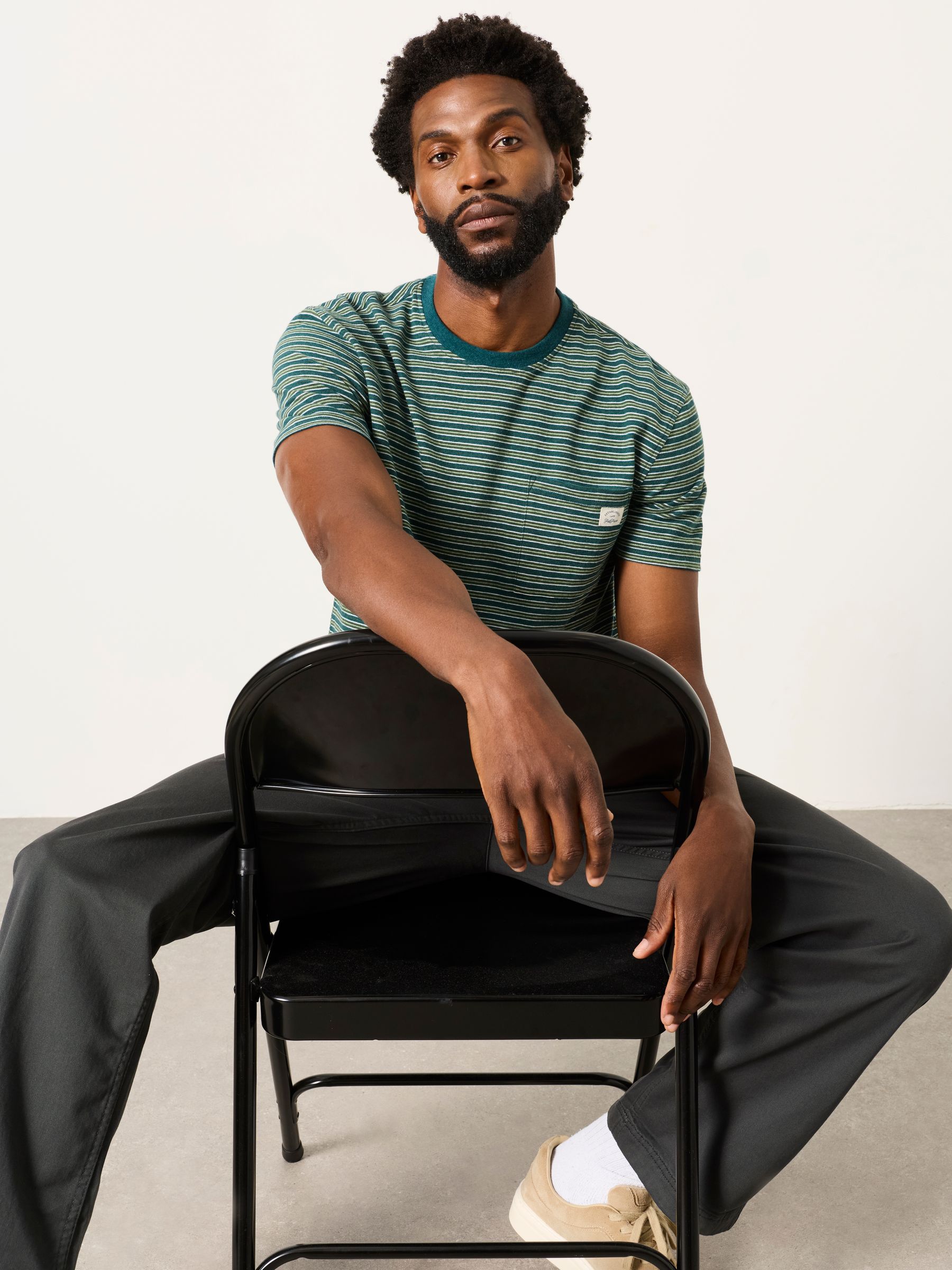 Green Small Stripe T-Shirt - Image 2 of 6 Green Small Stripe T-Shirt - Image 2 of 6