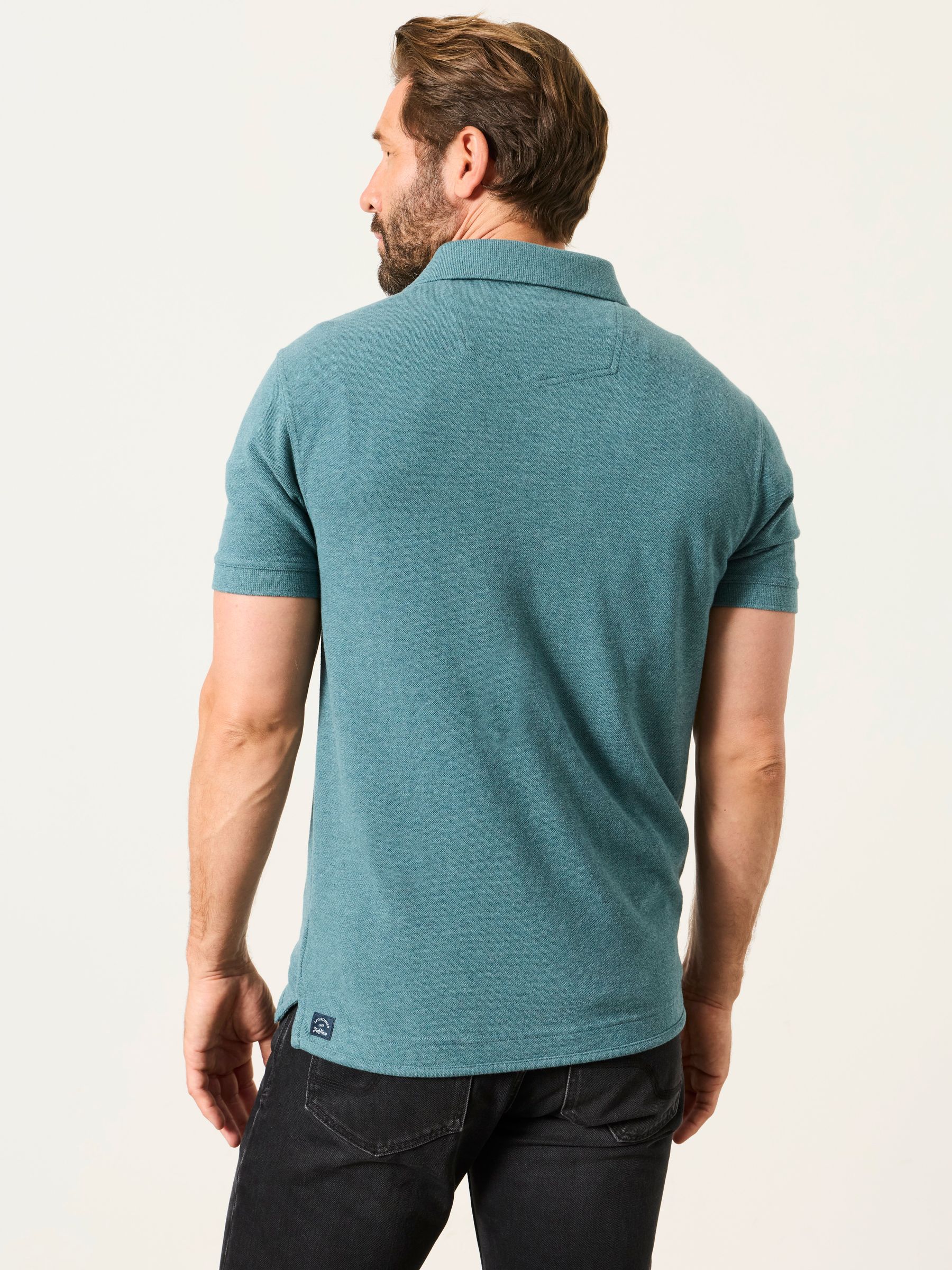 Dark Teal Blue Short Sleeve Pique Polo Shirt - Image 2 of 6