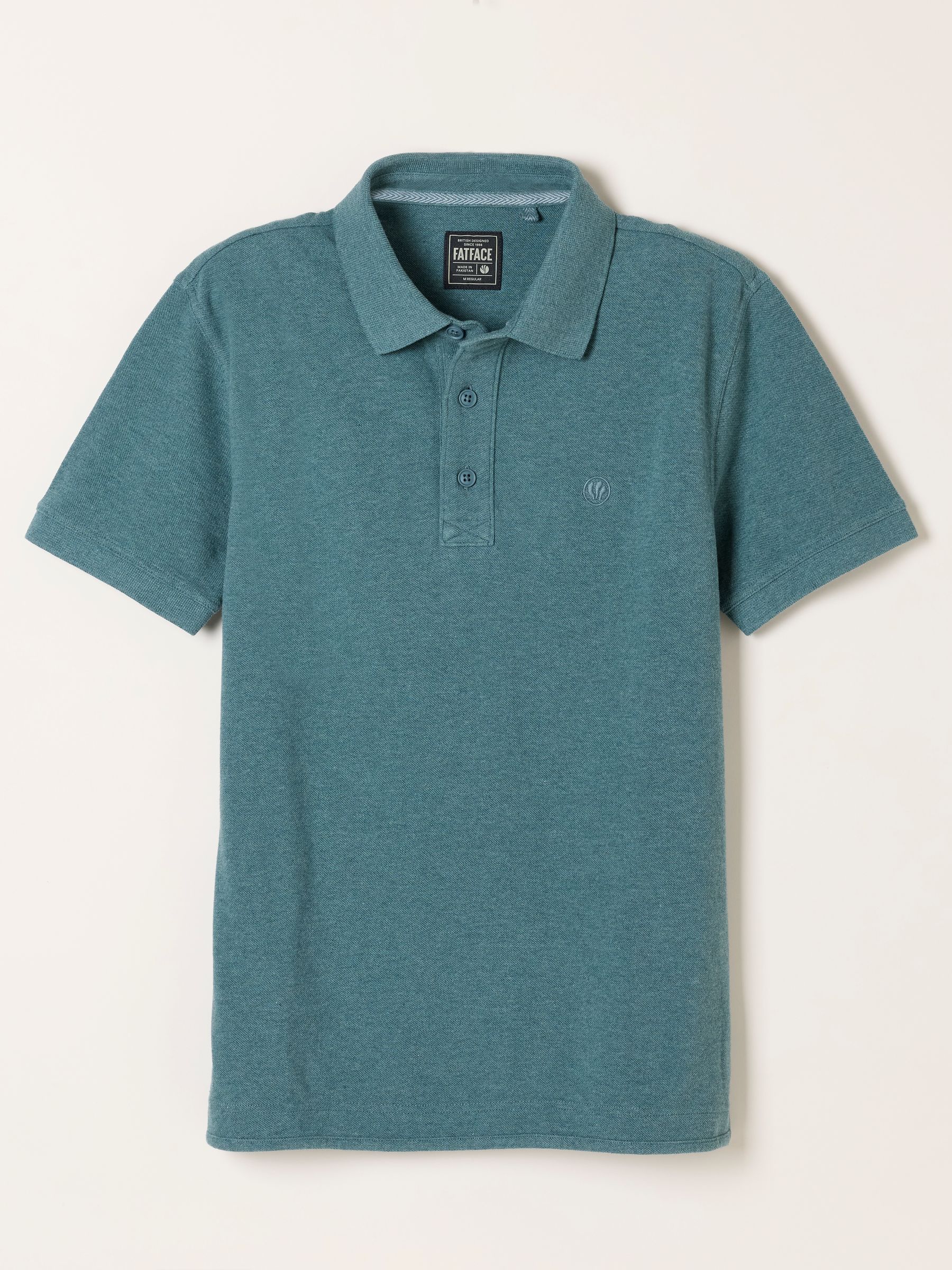Dark Teal Blue Short Sleeve Pique Polo Shirt - Image 6 of 6
