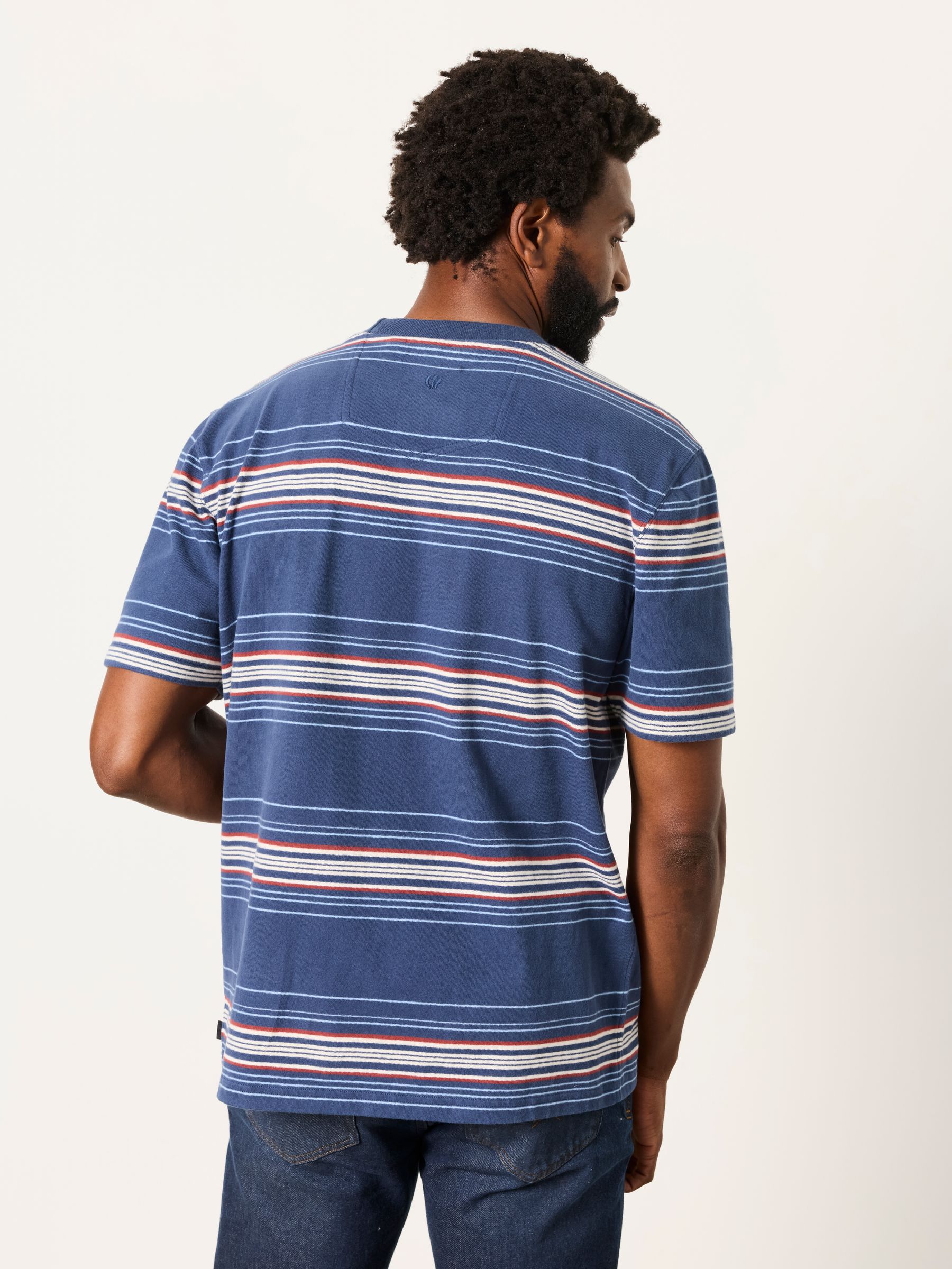 Blue Multi Stripe Short Sleeve Relaxed Fit T-Shirt - Image 2 of 6