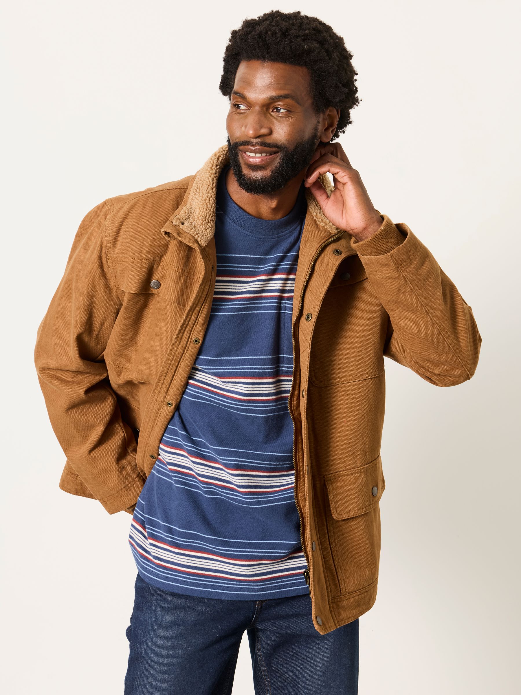 Blue Multi Stripe Short Sleeve Relaxed Fit T-Shirt - Image 3 of 6