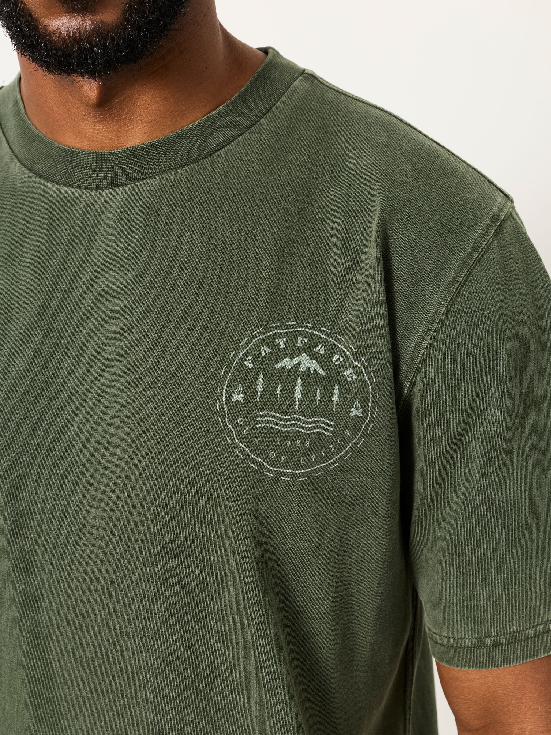 Mountain Graphic T-Shirt in Khaki Green - Image 4 of 6