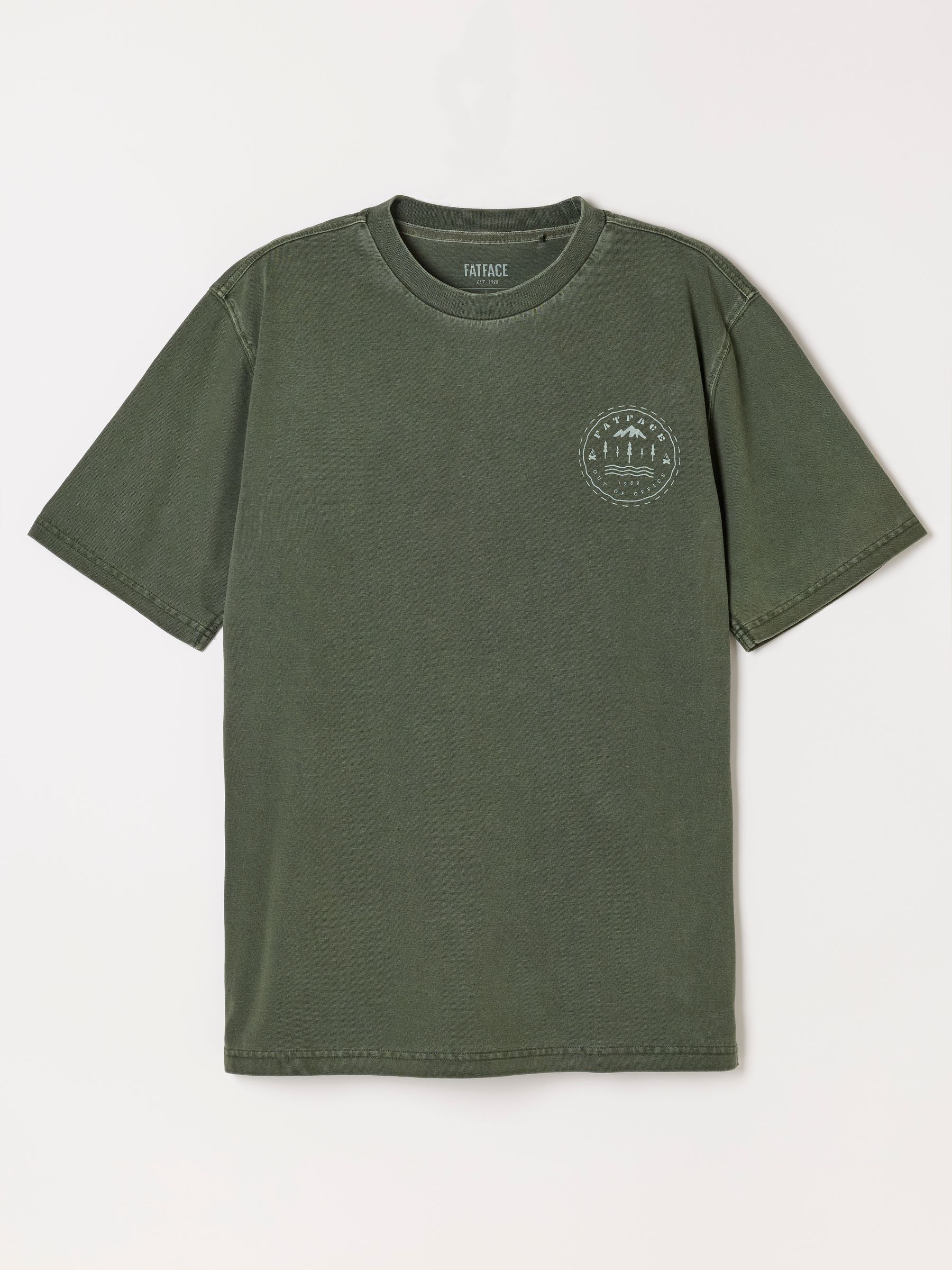Mountain Graphic T-Shirt in Khaki Green - Image 6 of 6