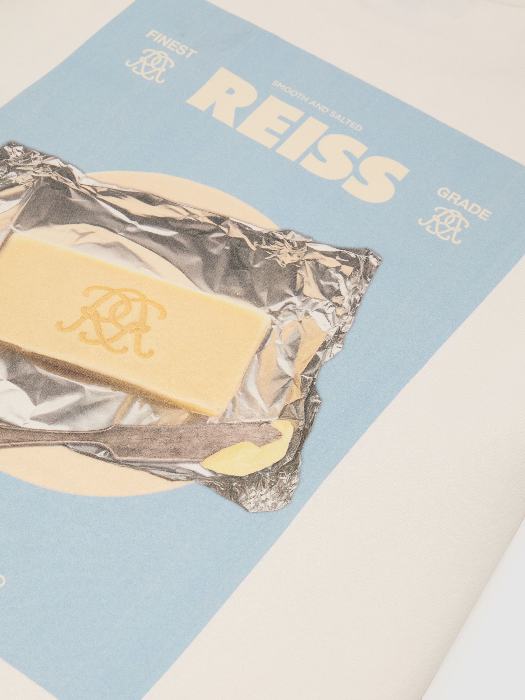 Monogram Butter-Print Long-Sleeve Relaxed T-Shirt in White - Image 5 of 5