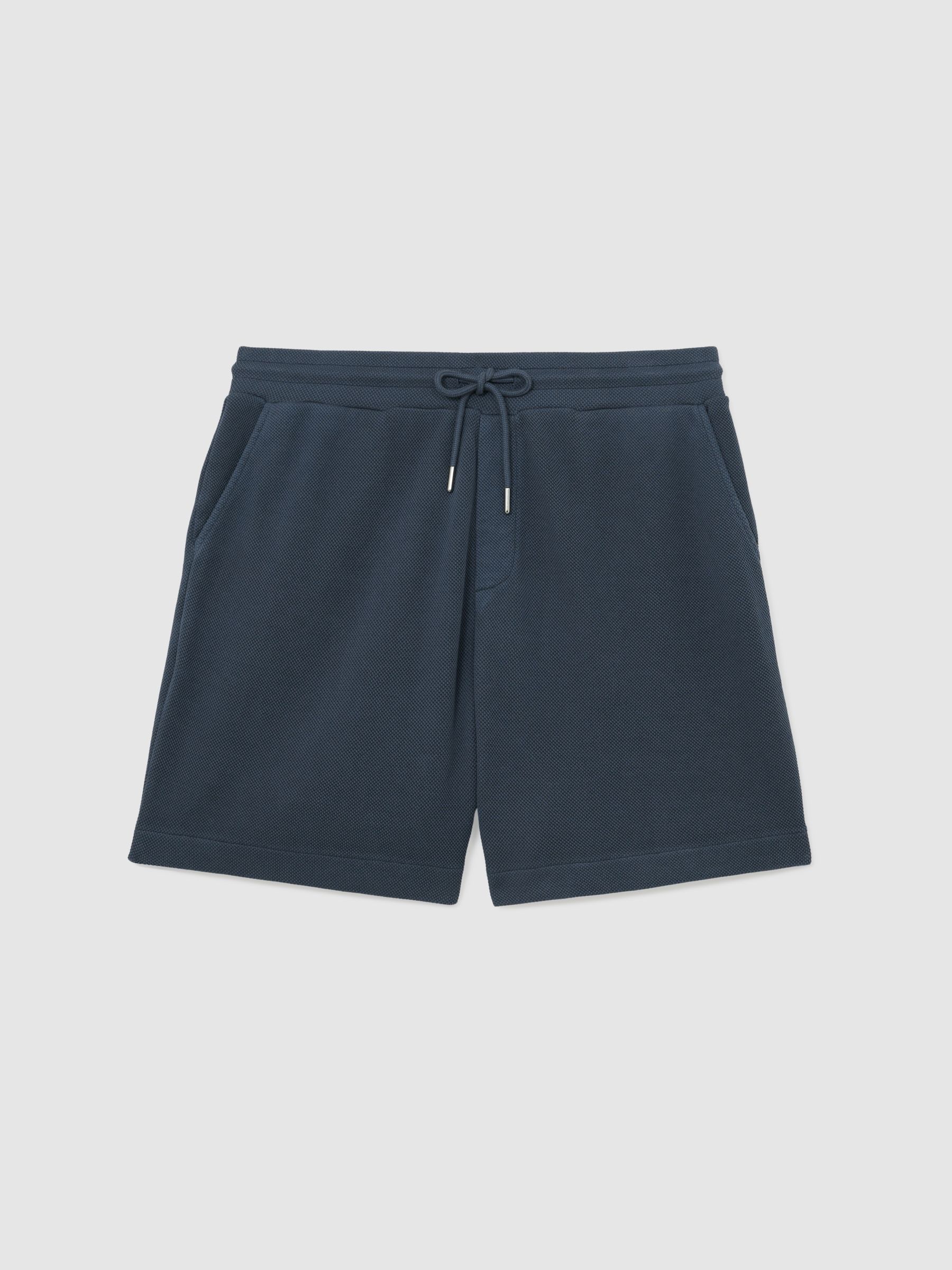 Cotton-Pique Garment-Dyed Shorts in Airforce Blue - image 1